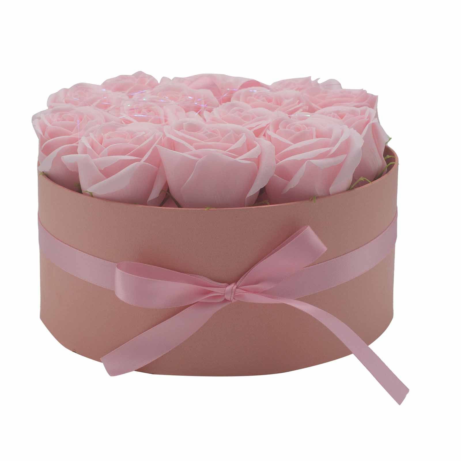 Caja de Regalo - Flor de Jabón 14 Rosas Rosas - ronda - Imagen 8