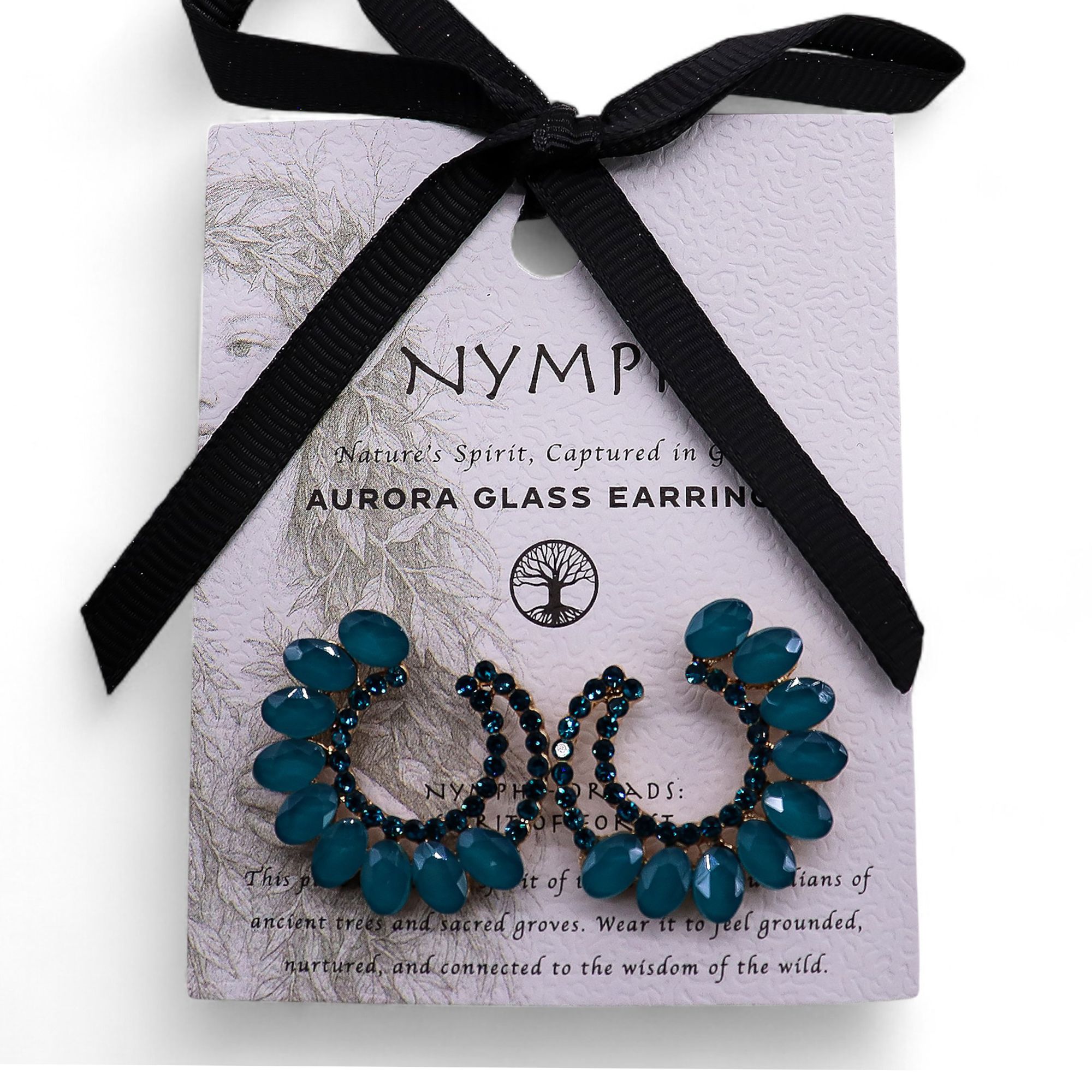 Pendientes de Cristal Vintage - Aro - Verde Turquesa - Imagen 4