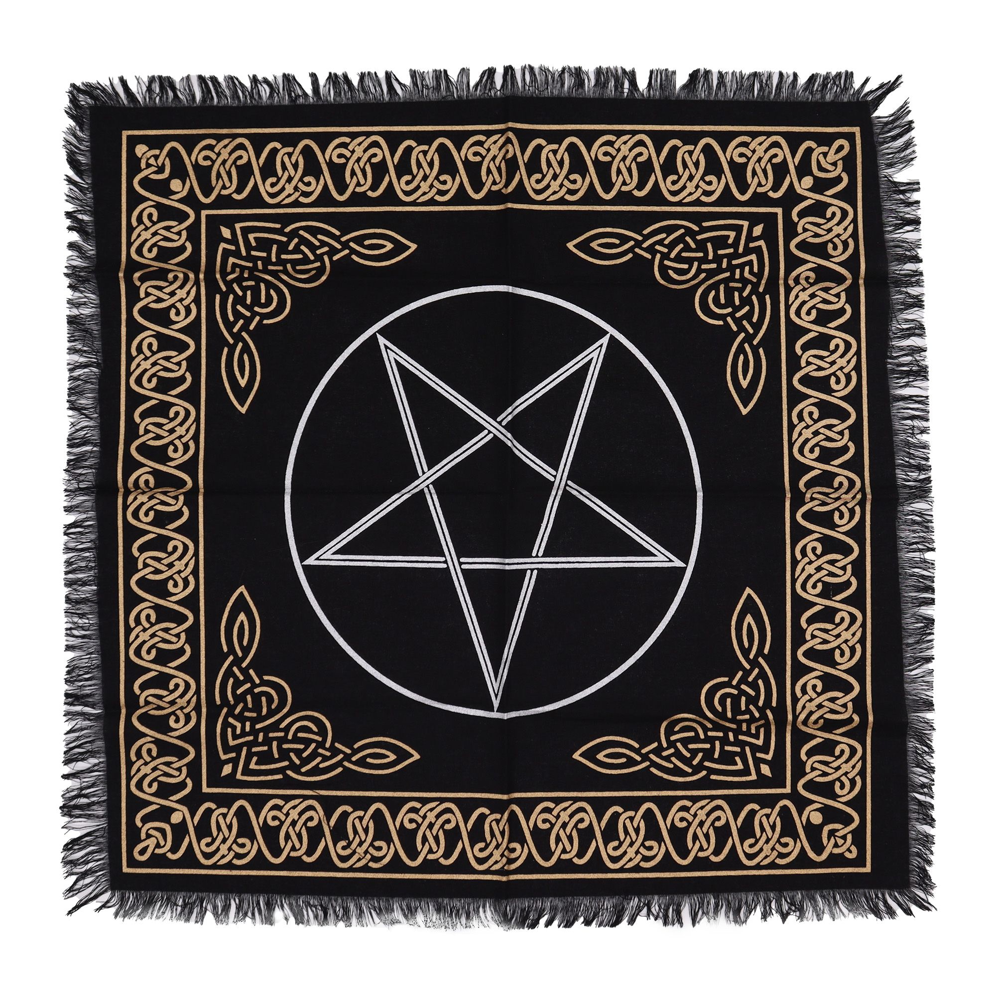 Mantel de altar esotérico con flecos - Pentágono - Imagen 3