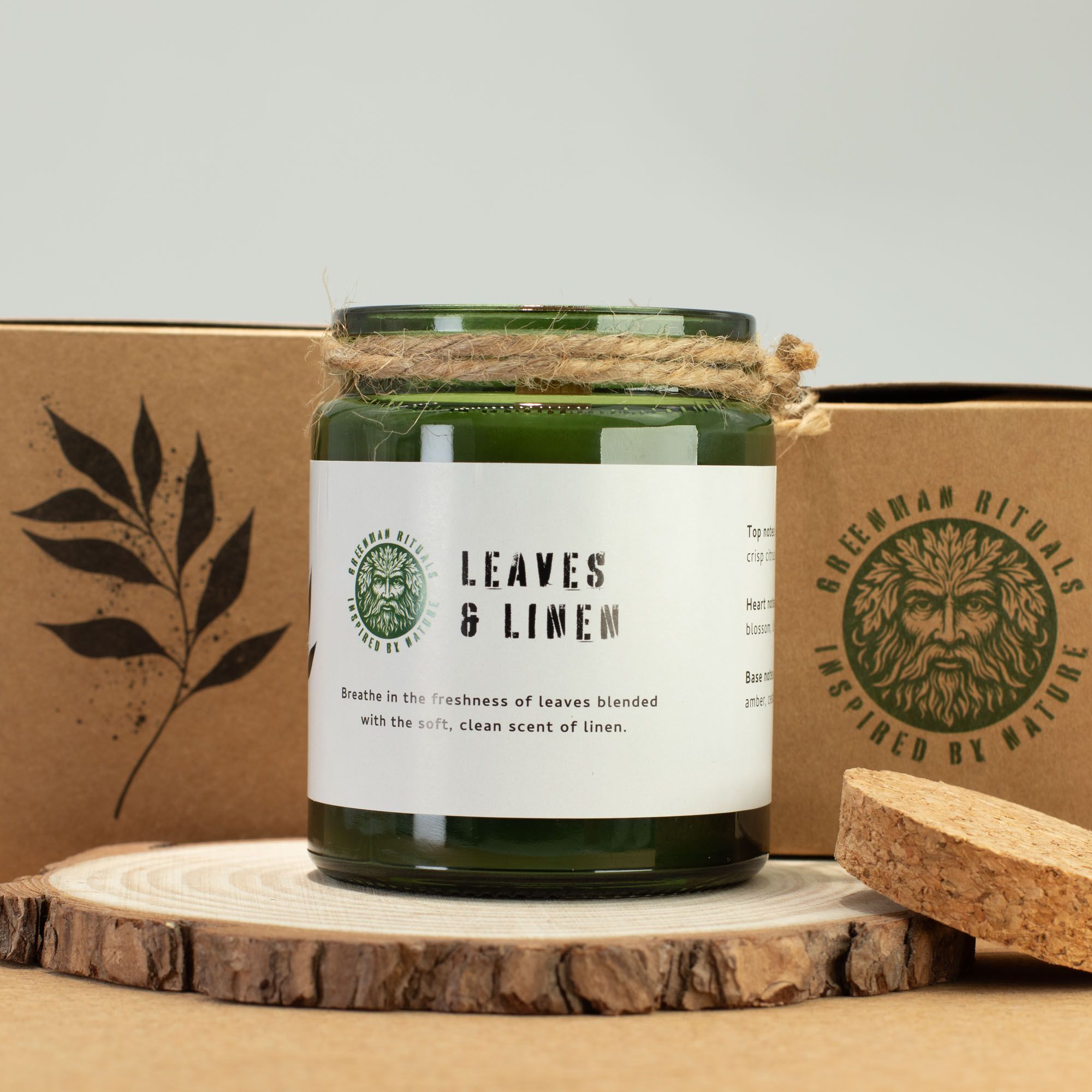 Greenman Woodwick Soy Candle - Hojas y Lino - Imagen 6