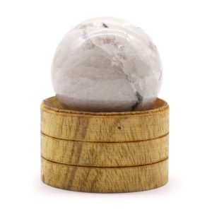 Esfera de cristal de 40 mm - Piedra lunar india con soporte