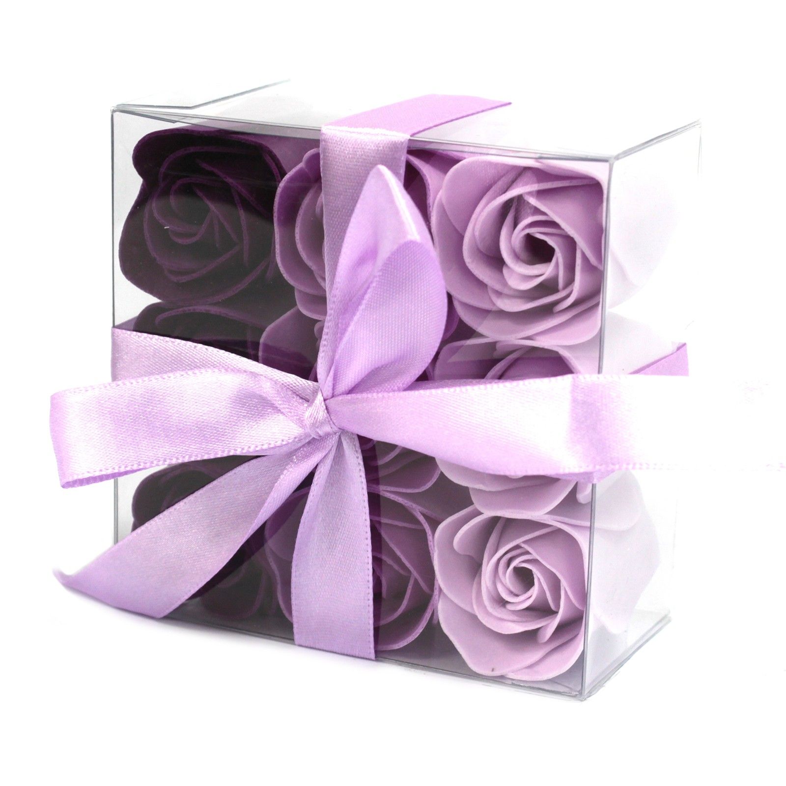 Set de 9 flores de Jabón - rosas lavanda - Imagen 3