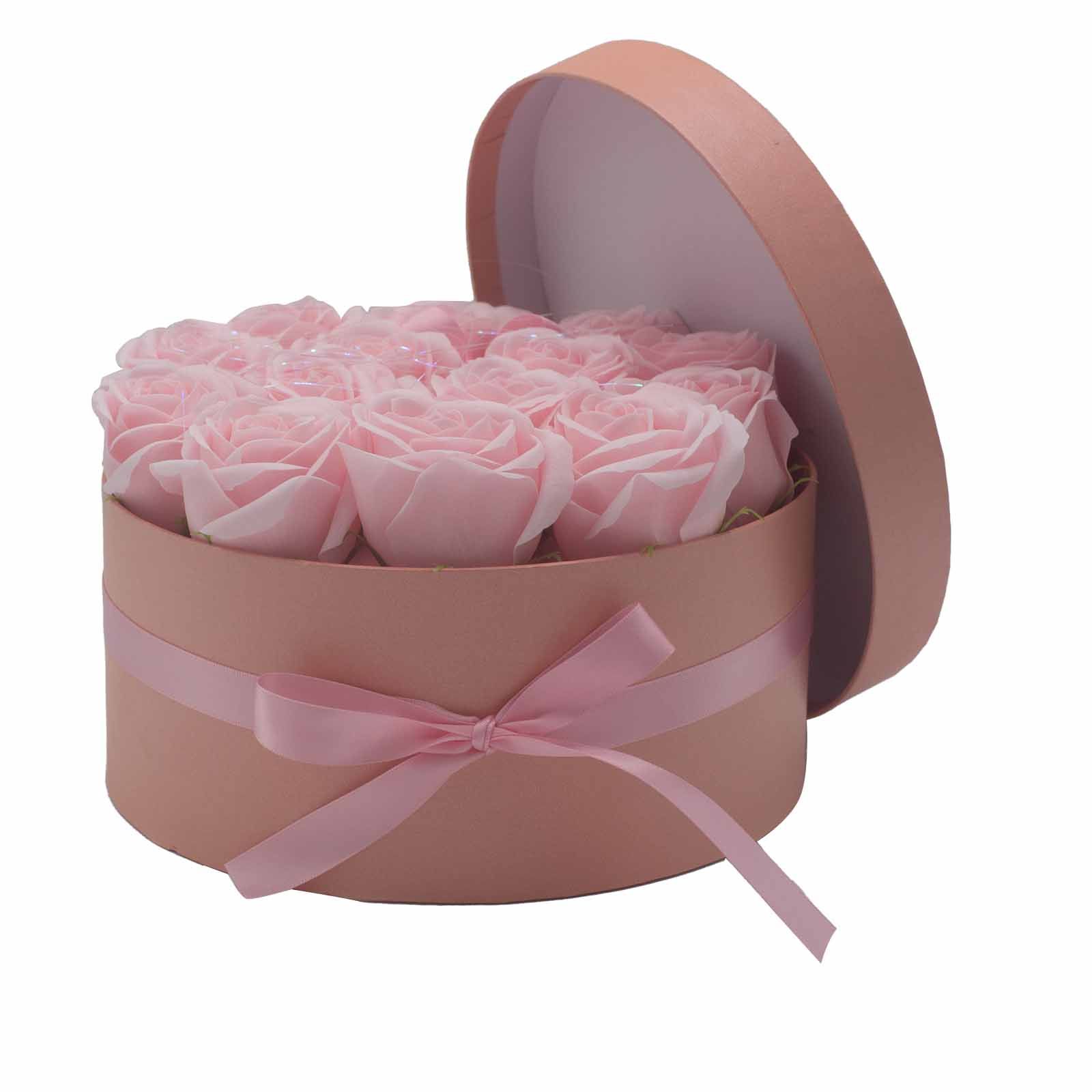 Caja de Regalo - Flor de Jabón 14 Rosas Rosas - ronda - Imagen 6