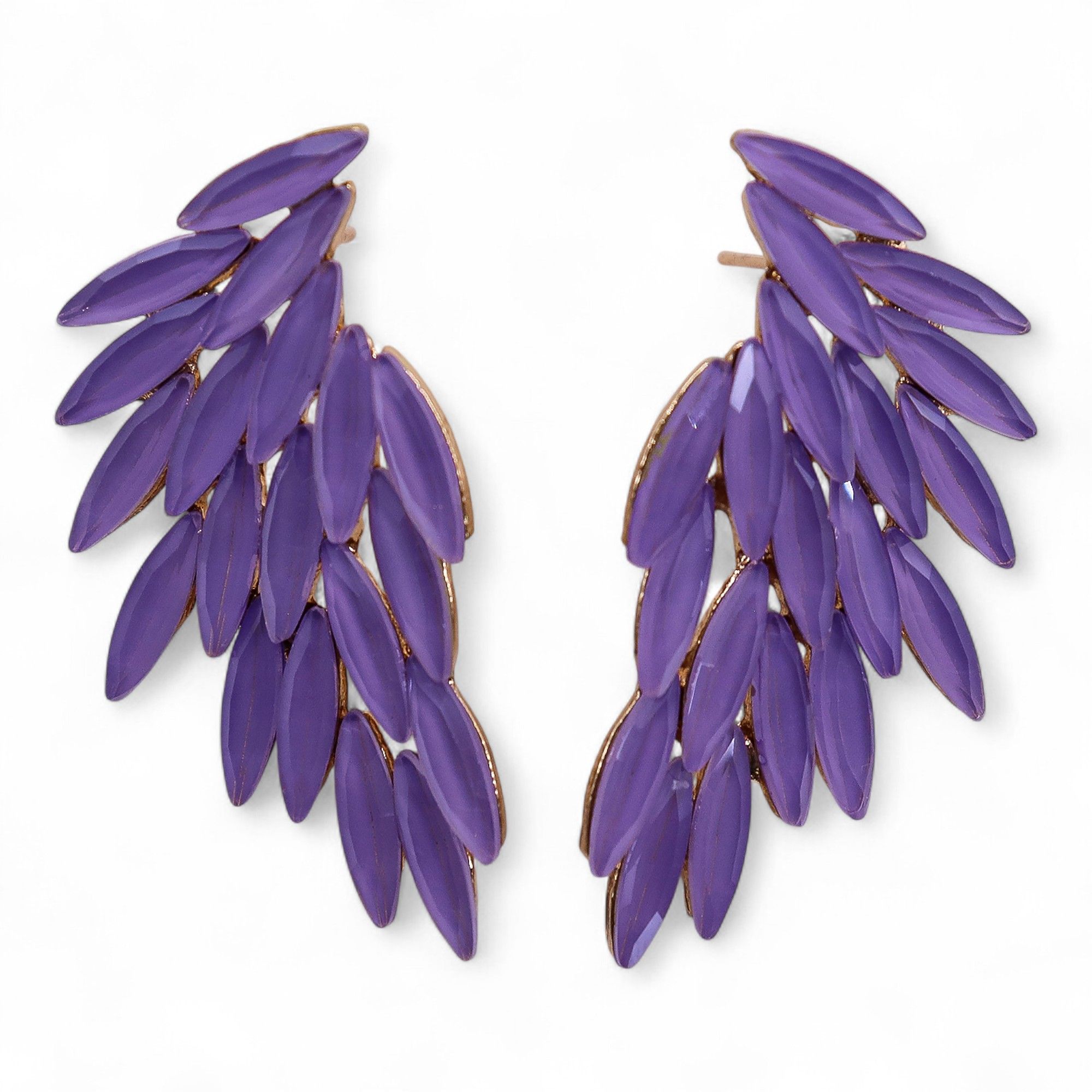 Pendientes de Cristal Vintage - Alas de ángel - Lavanda - Imagen 3