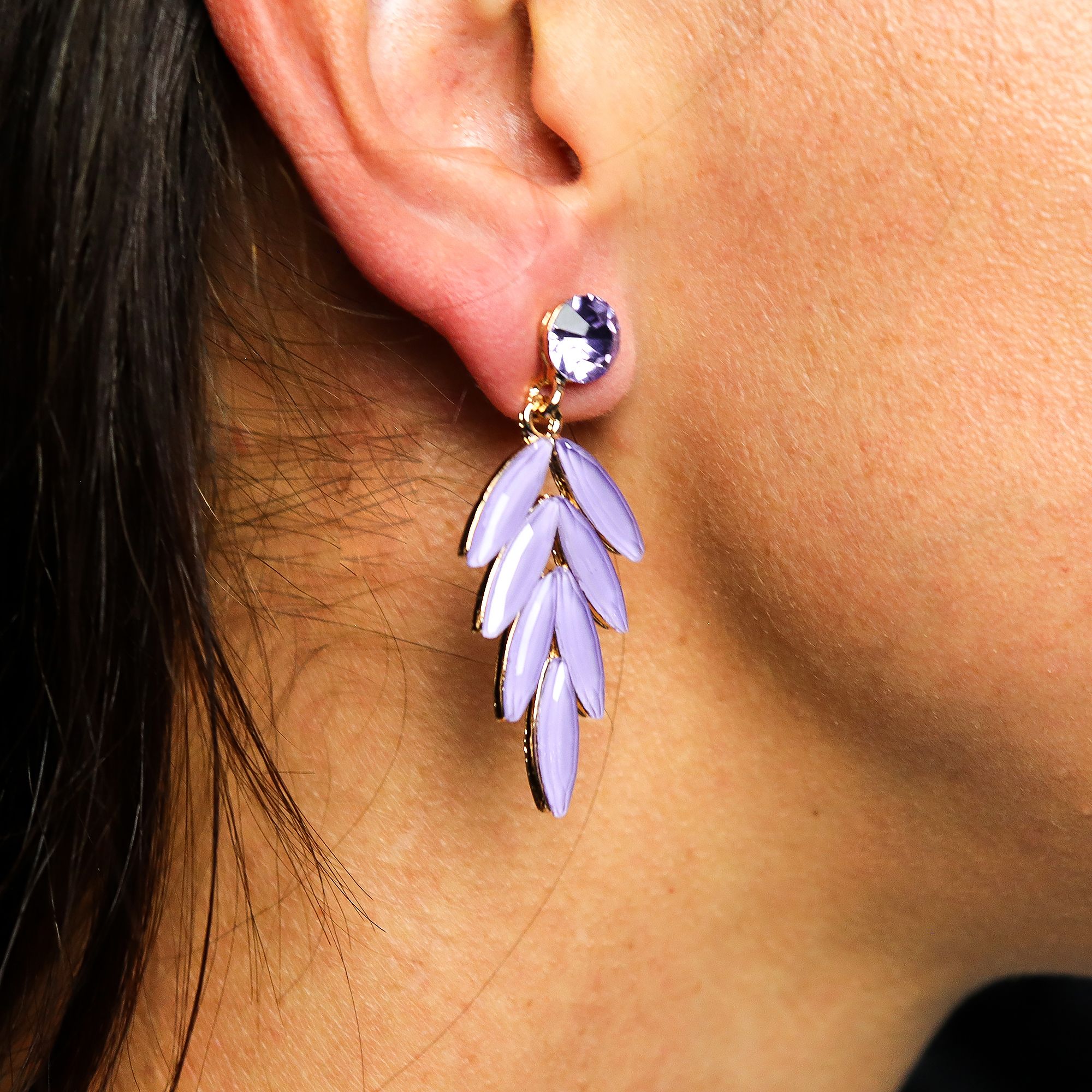 Pendientes de Cristal Vintage - Hadas - Lavanda - Imagen 2