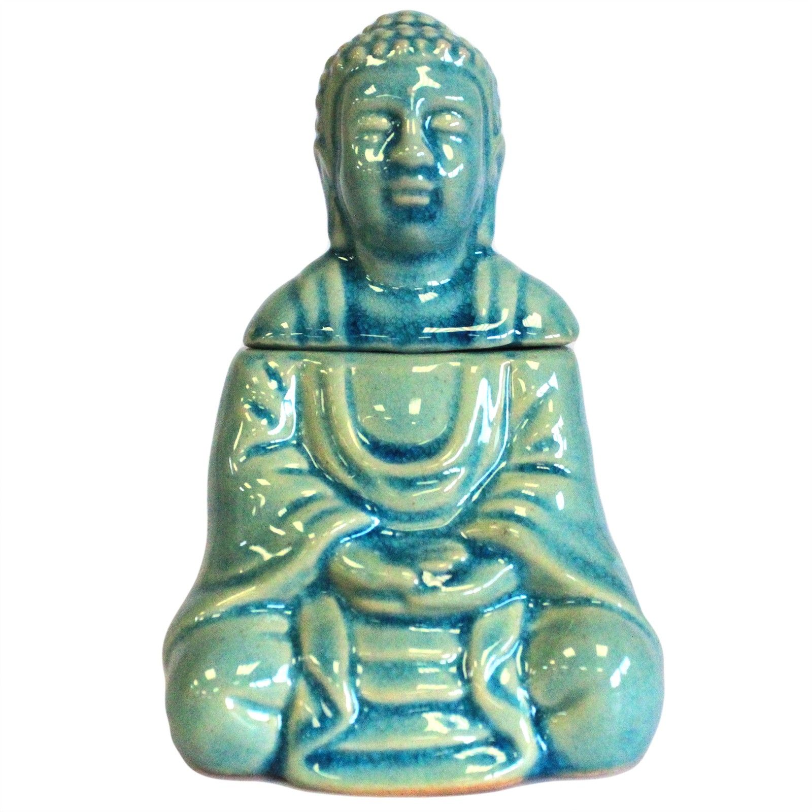 Quemador aceite Buda sentado - azul - Imagen 2