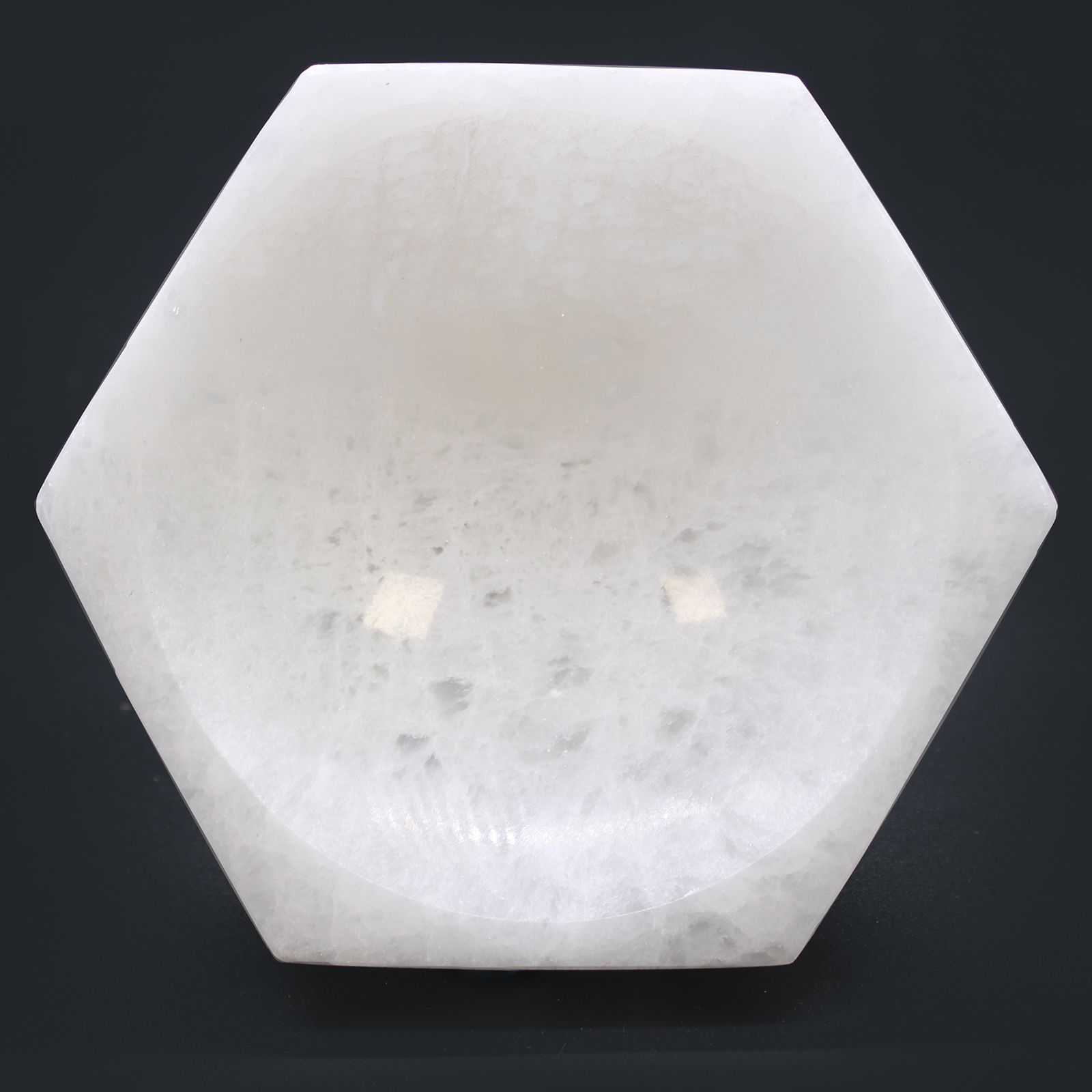 Cuenco hexagonal de selenita - 15cm - Imagen 4