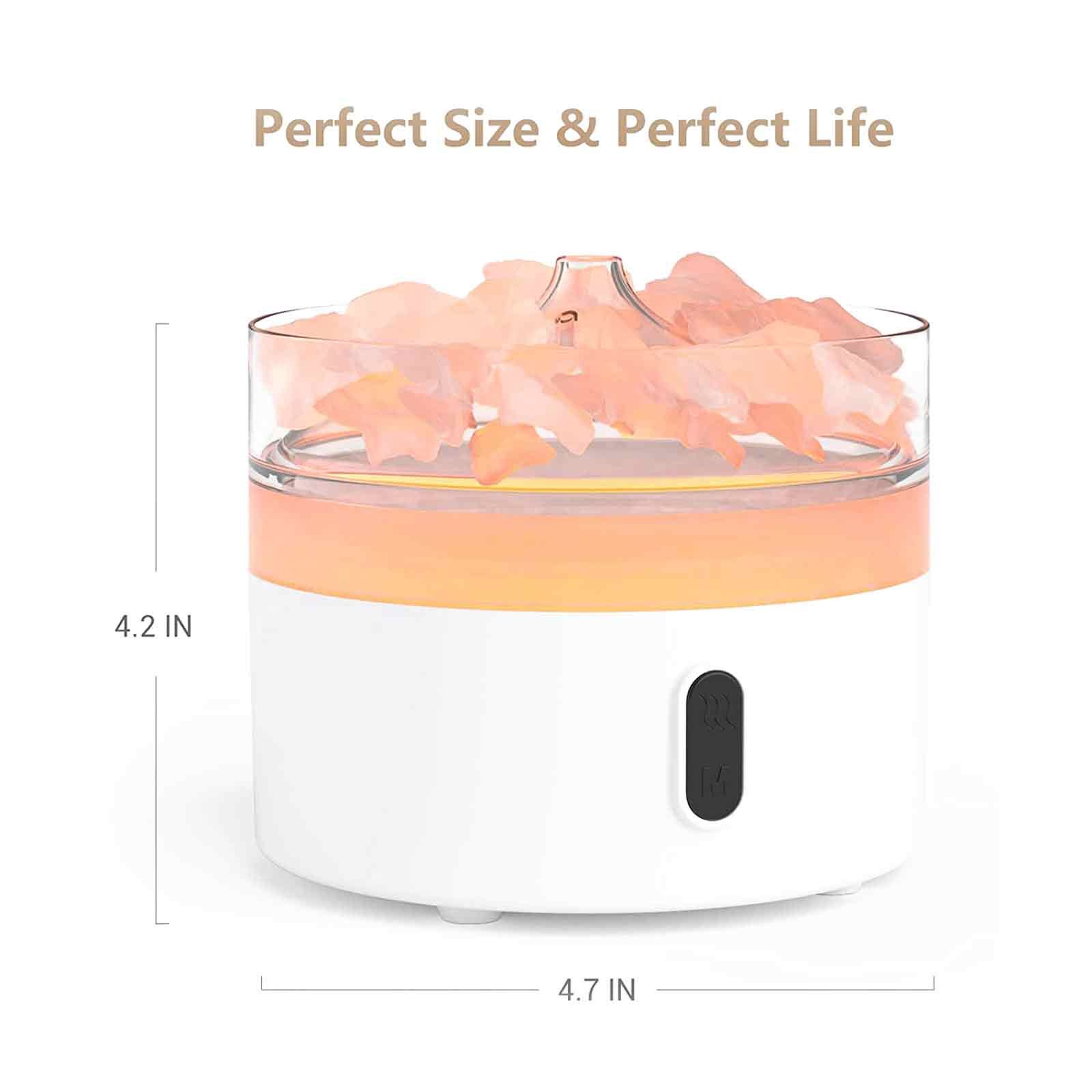 Difusor de Aroma de Sal del Himalaya - Luz Nocturna - USB-C - Efecto Llama (Sal incluida) - Imagen 3