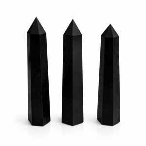 Punta obelisco de seis caras de gema aprox. 17 cm - Turmalina negra