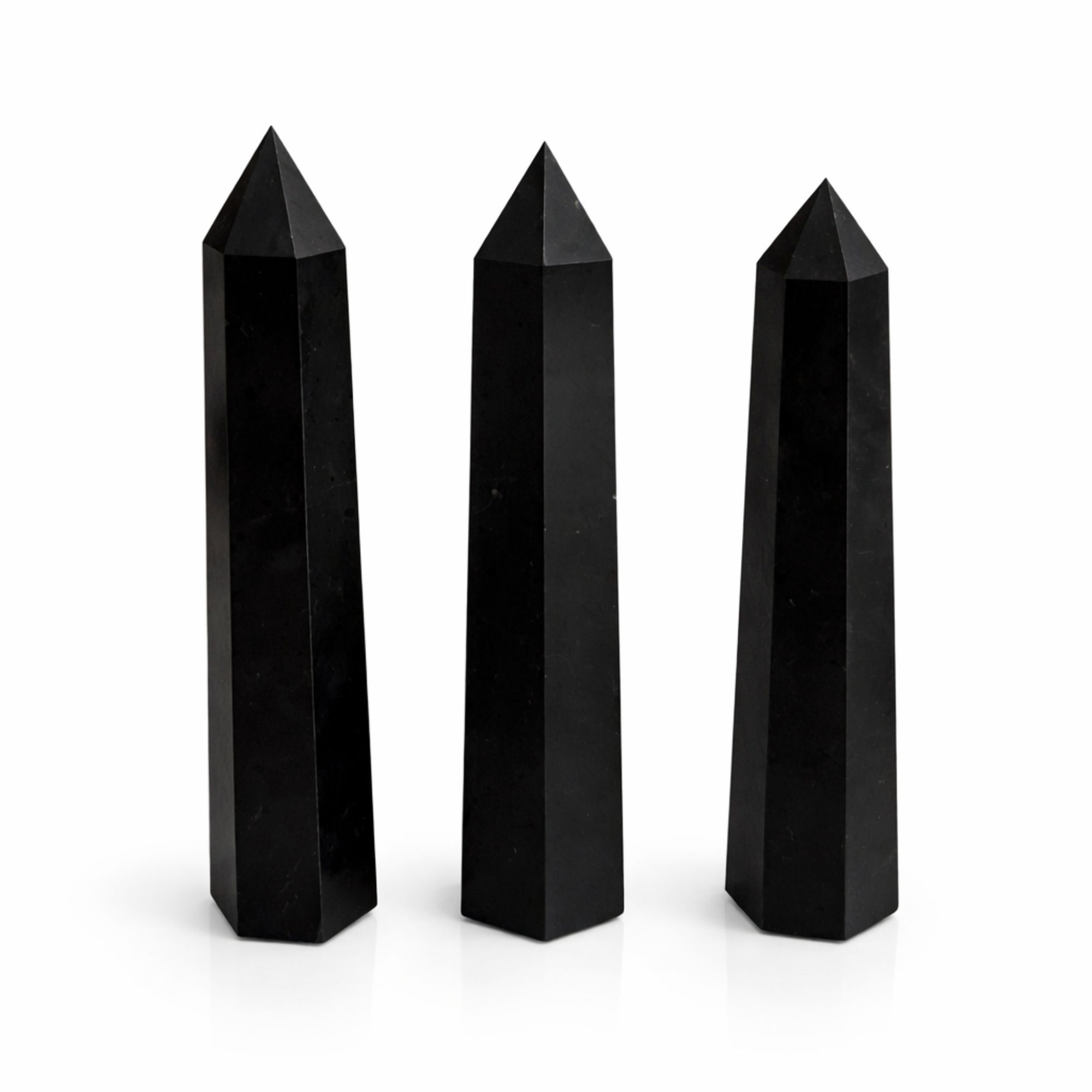 Punta obelisco de seis caras de gema aprox. 17 cm - Turmalina negra