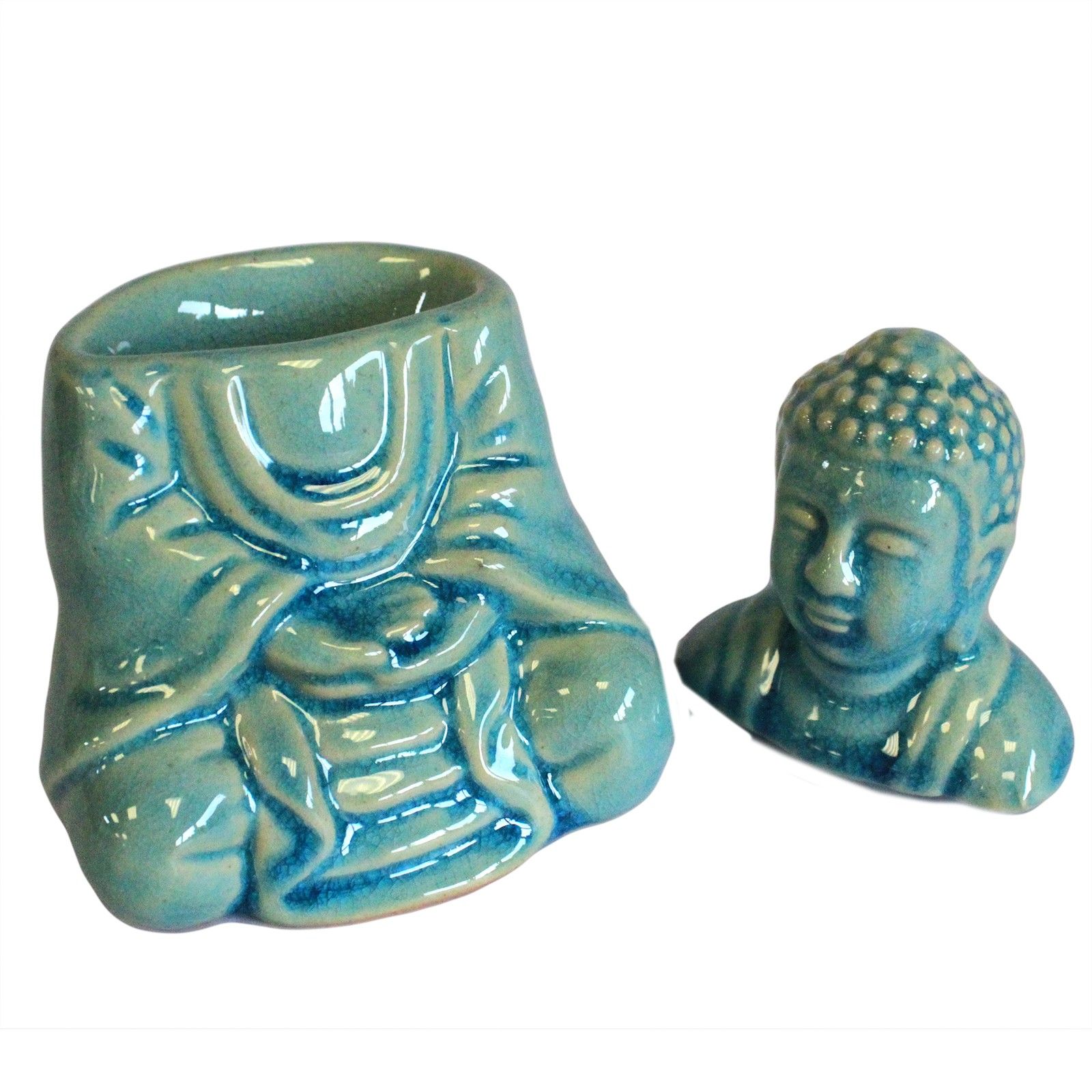Quemador aceite Buda sentado - azul - Imagen 6