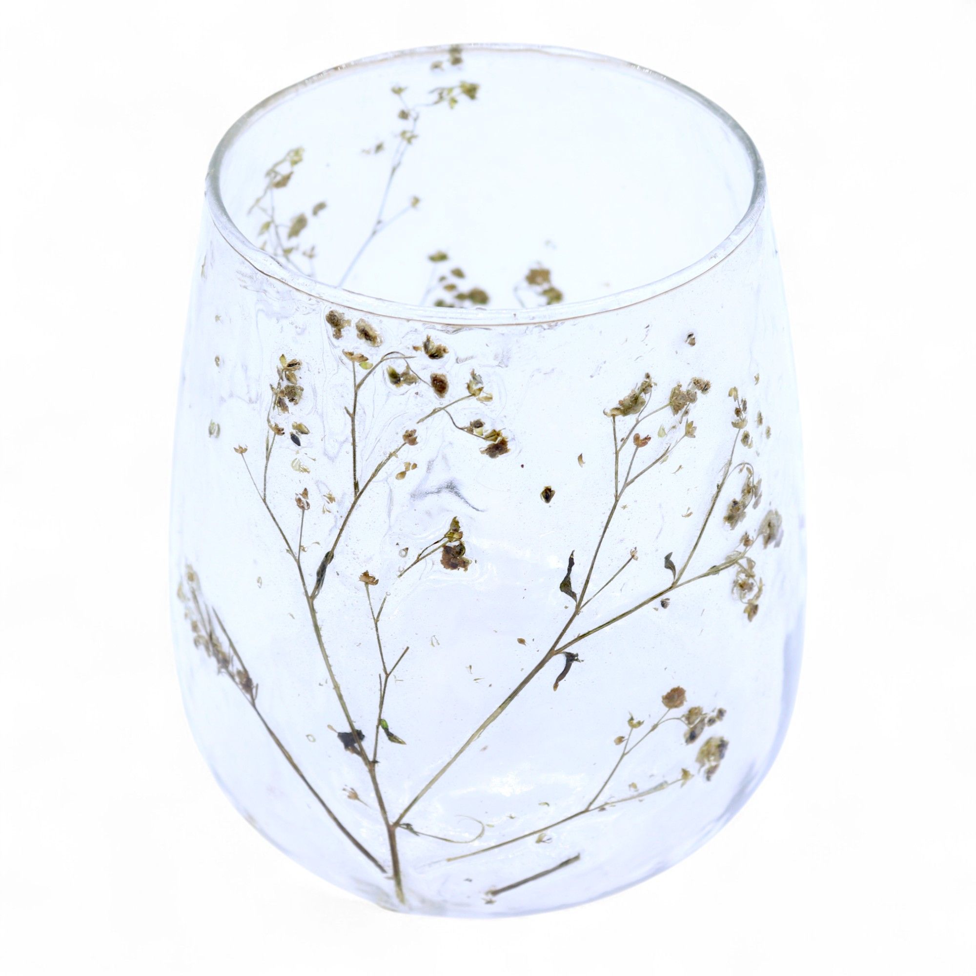 Portavelas de Vidrio floral natural - Jarrón - Margarita - (12x11cm) - Imagen 2