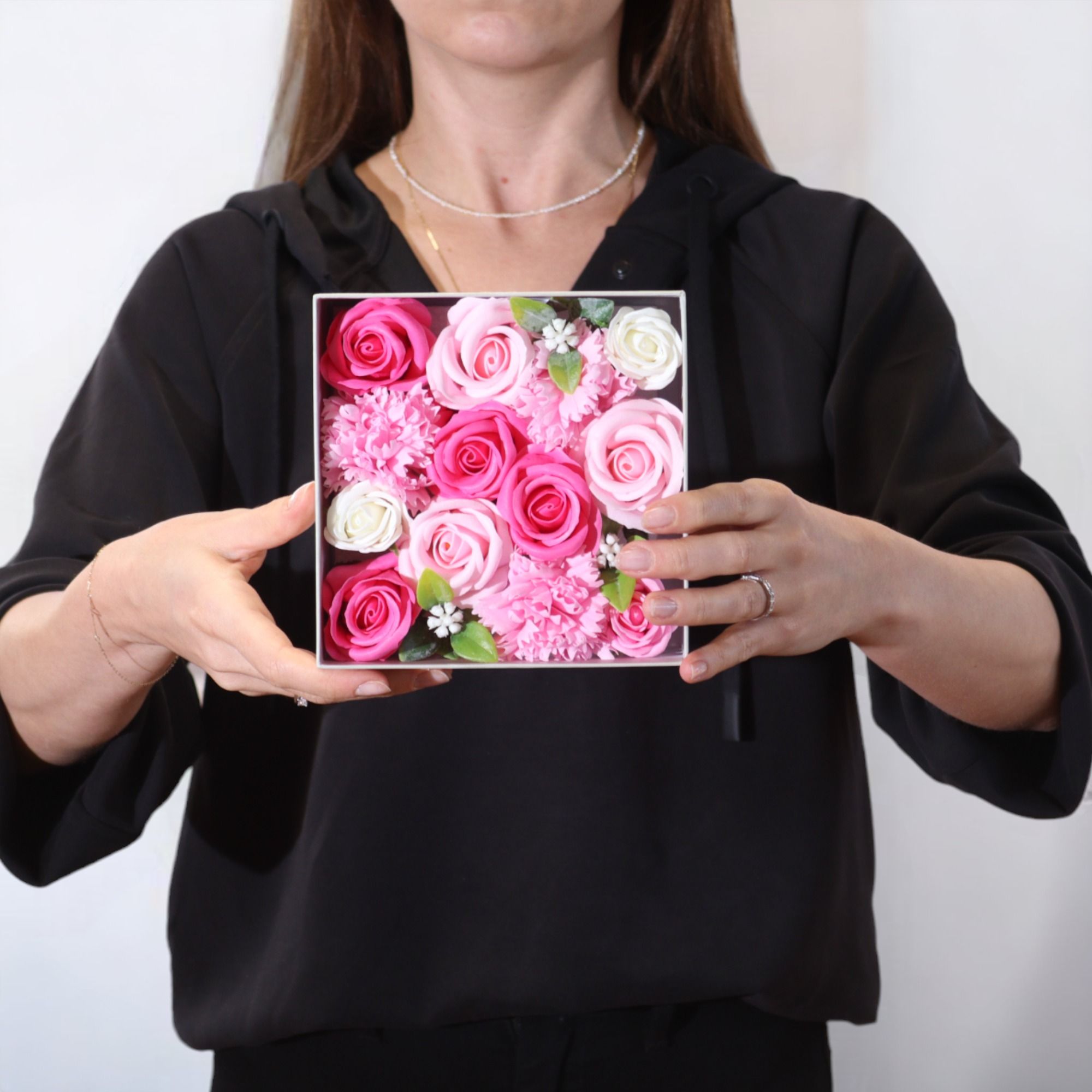 Caja Cuadrada - Baby Blessings - Rosas - Imagen 3