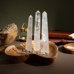 puntas de obelisco de seis caras de piedra preciosa, aprox. 17 cm - cristal de roca