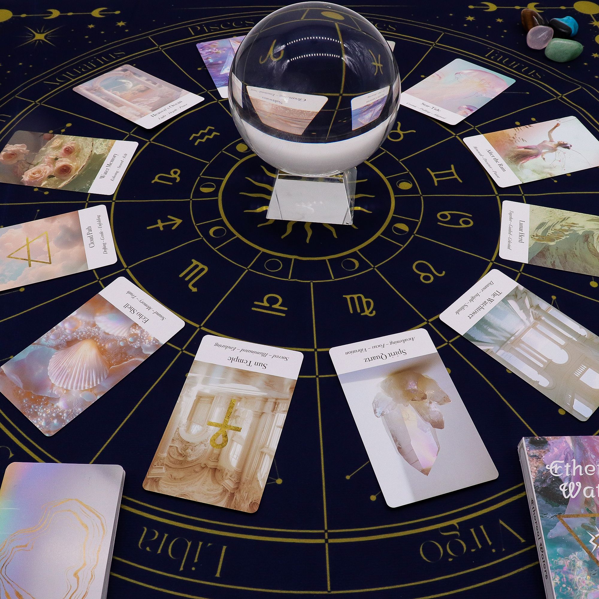 Paño para lectura de Tarot - Zodiaco - Imagen 5