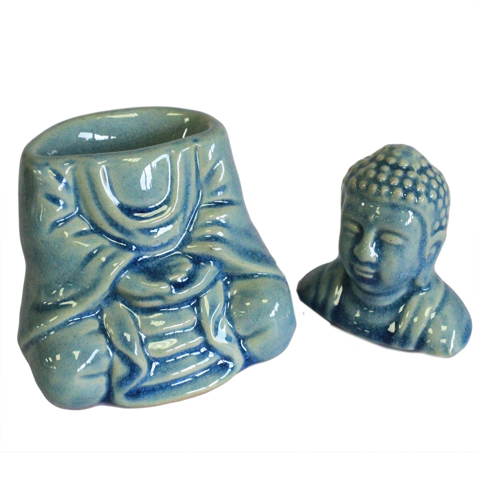 Quemador aceite Buda sentado - azul - Imagen 3