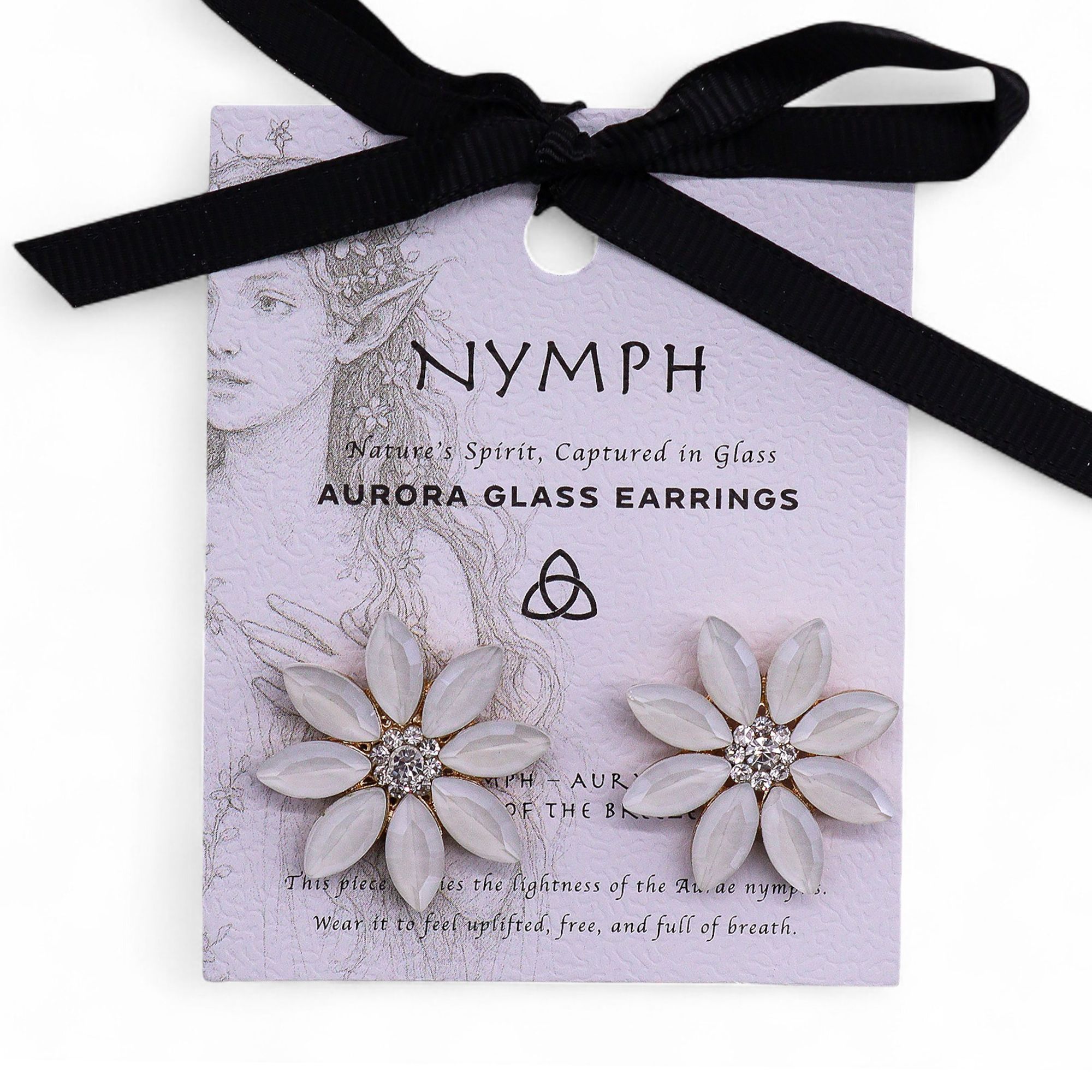 Pendientes de Cristal Vintage - Flores - Perla - Imagen 4