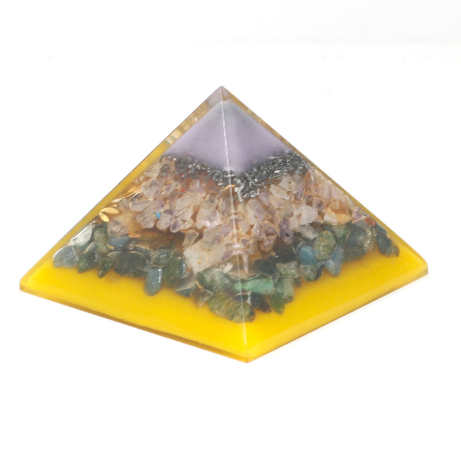 Lrg Pirámide de Orgonita Lrg 70mm - Gemas Chakra 70cm - Árbol(Base Oro) - Imagen 2