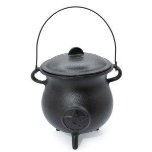 Caldero de hierro fundido extra grande con pentágono de 23x18 cm (al menos 4 kg)