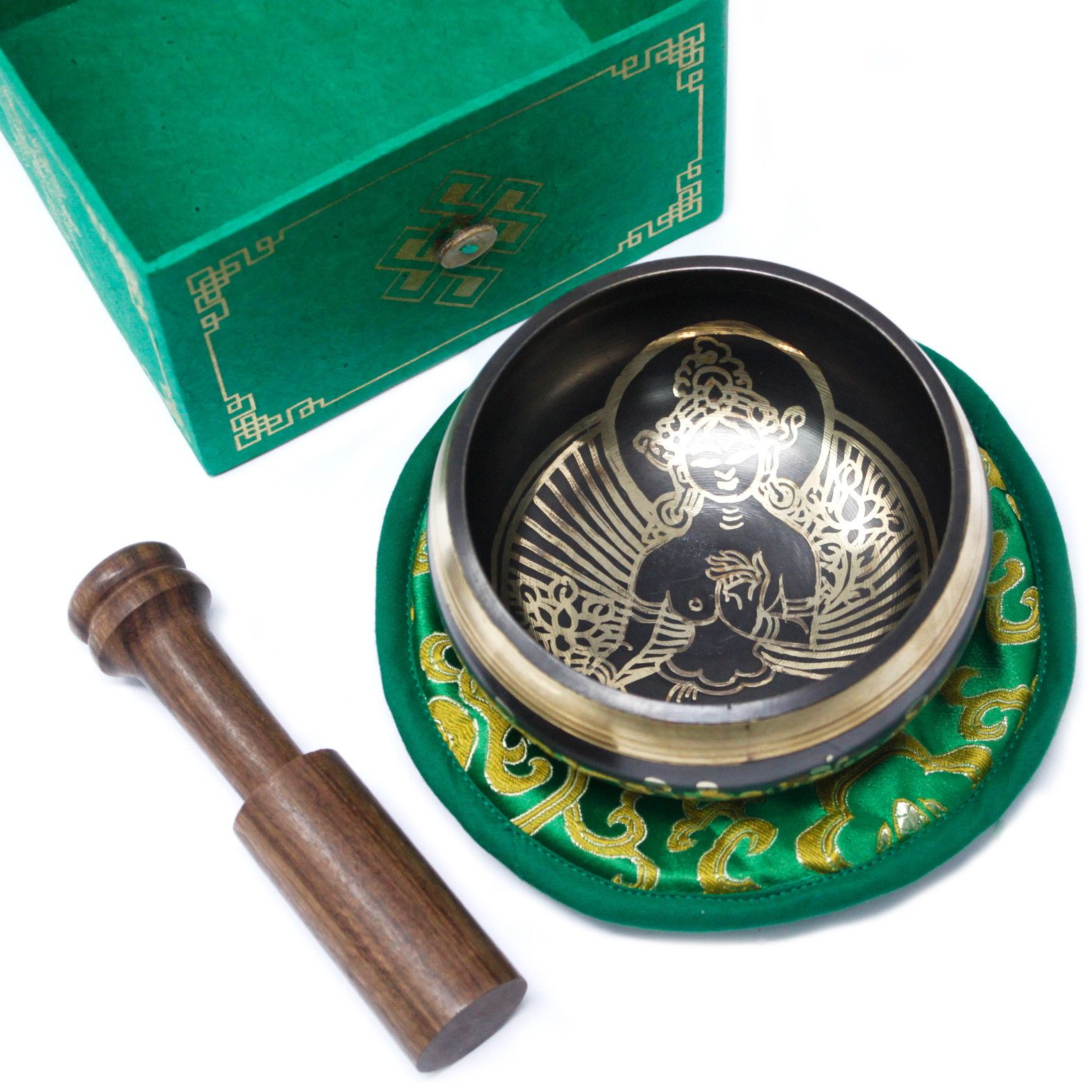 Cuenco tibetano set - Tara Verde 10cm (min 400gm) - Imagen 6