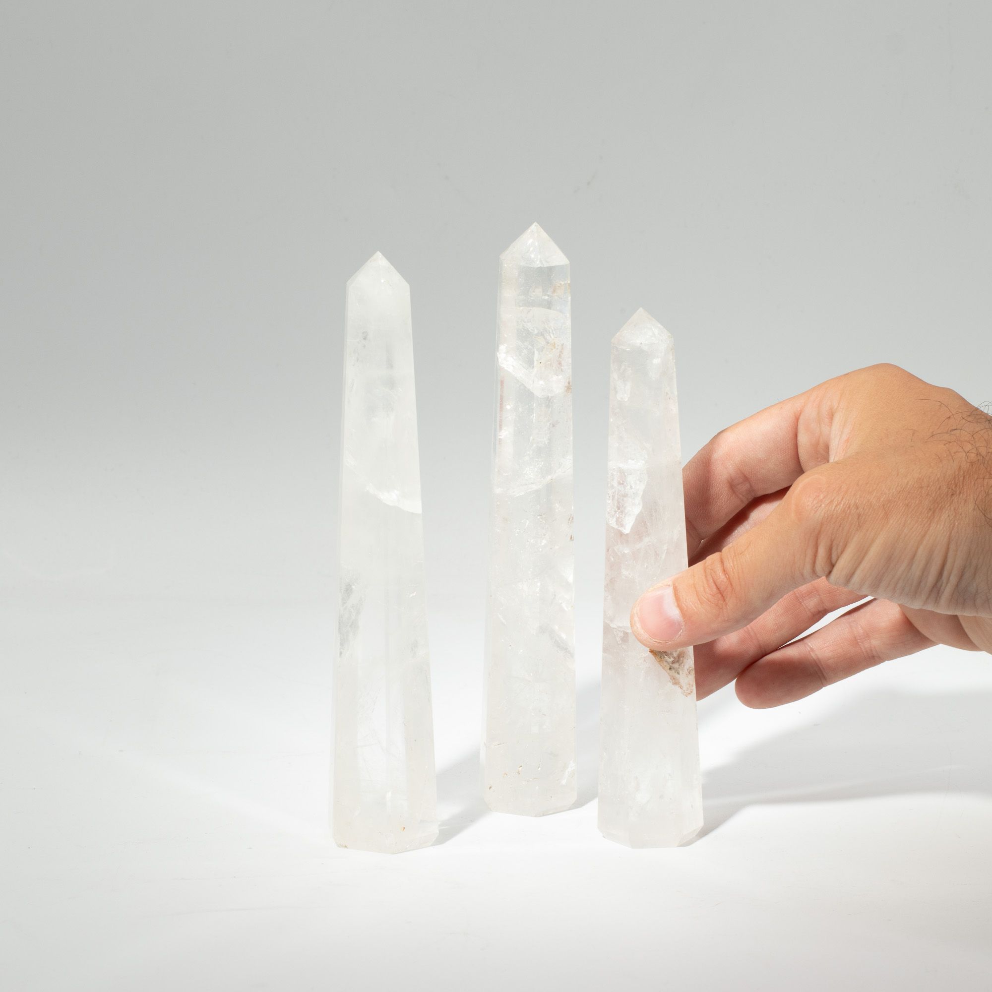 puntas de obelisco de seis caras de piedra preciosa, aprox. 17 cm - cristal de roca - Imagen 2