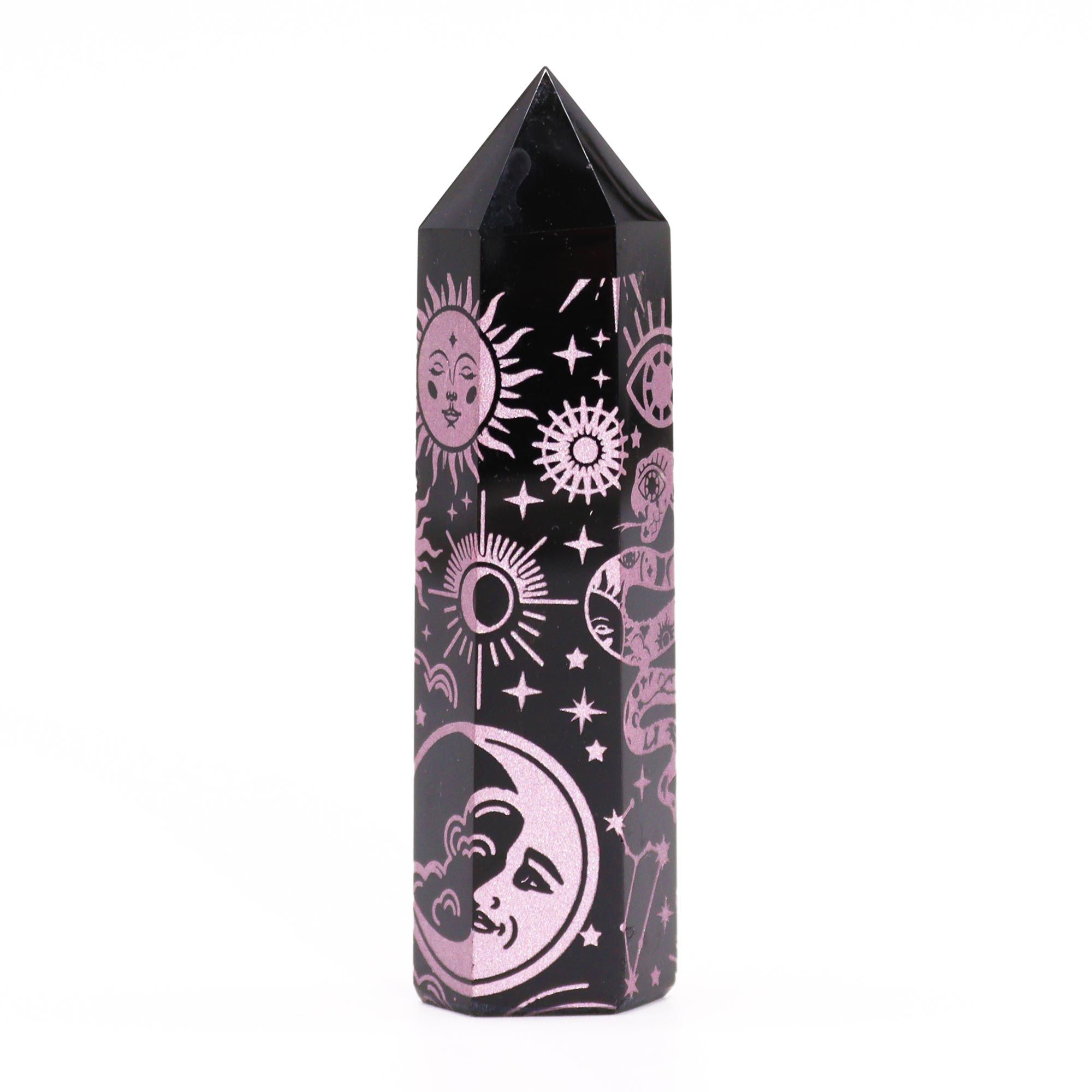 Puntas de Obsidiana Negra (aprox 60-70 gm 9cm) - Historia Mística- Rosa - Imagen 8