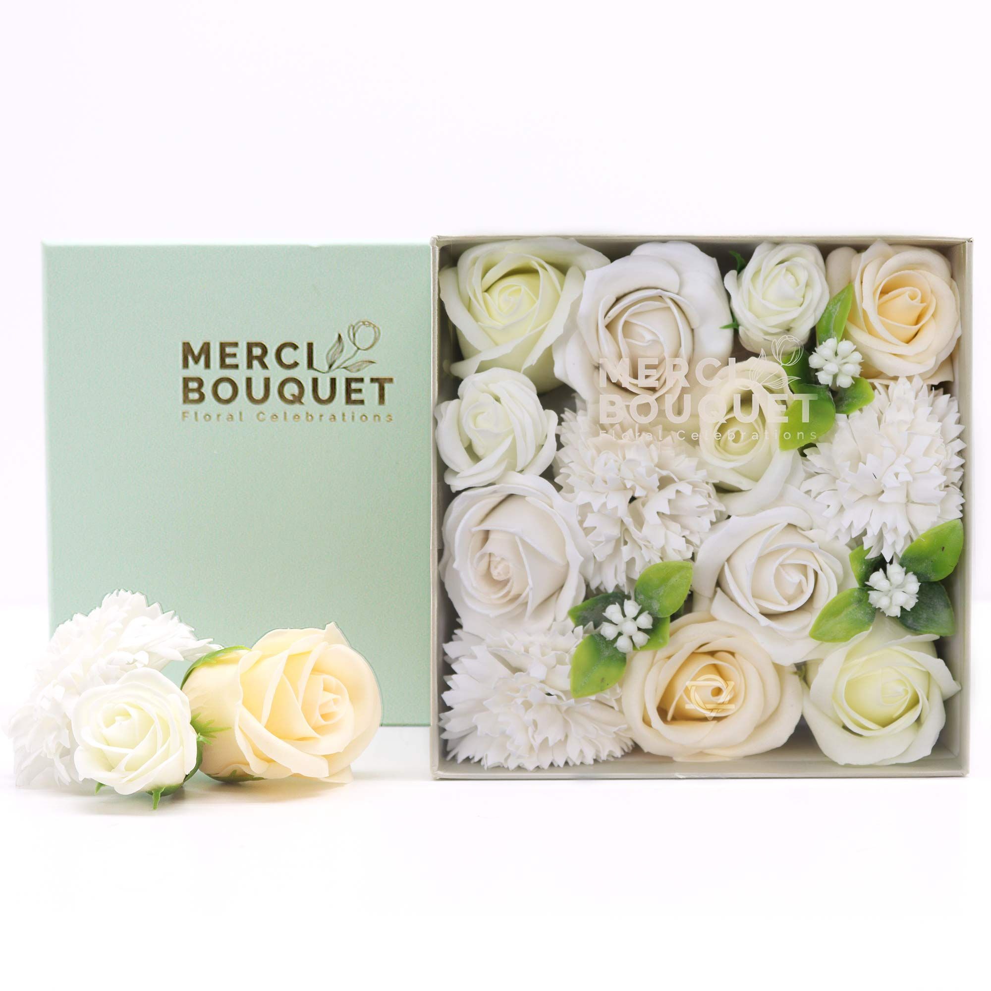 Caja Cuadrada - Bendiciones de Boda - Blanco y Marfil - Imagen 4