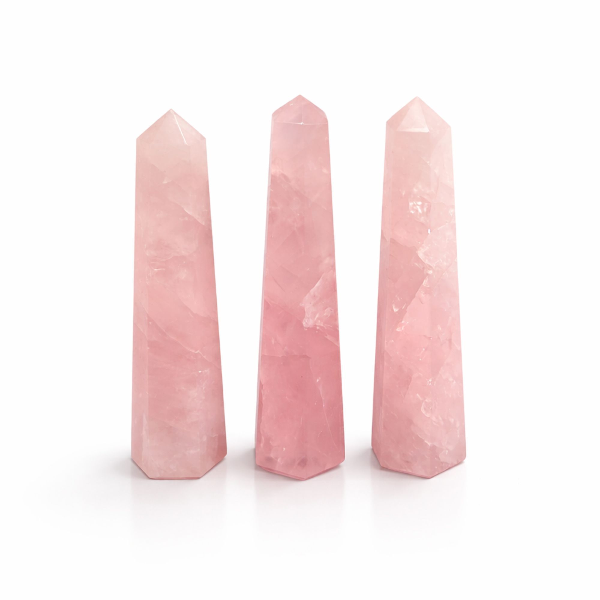 Punta obelisco de seis caras de piedra preciosa aprox. 11 cm - cuarzo rosa - Imagen 3