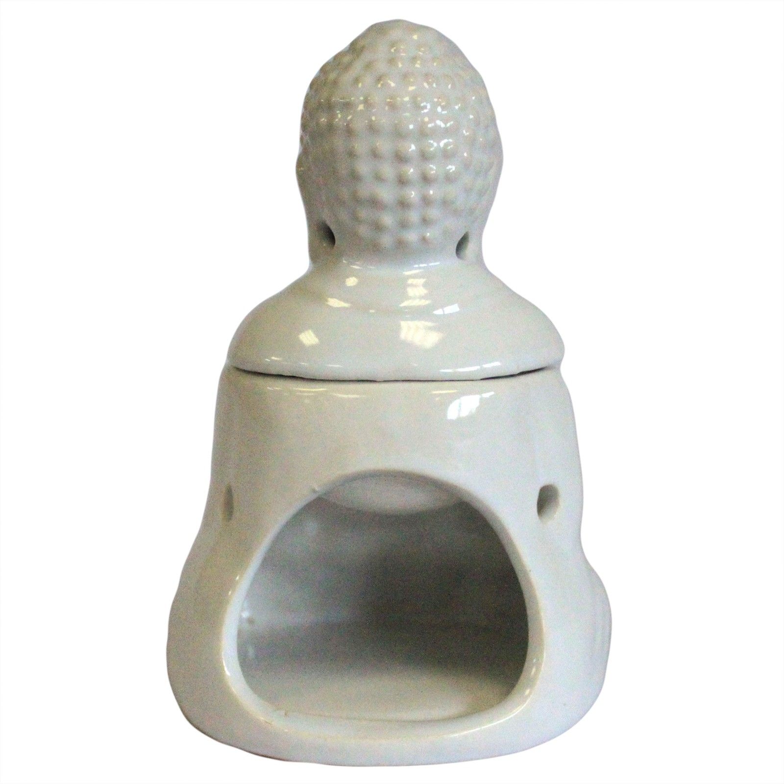 Quemador aceite Buda sentado - Blanco - Imagen 3