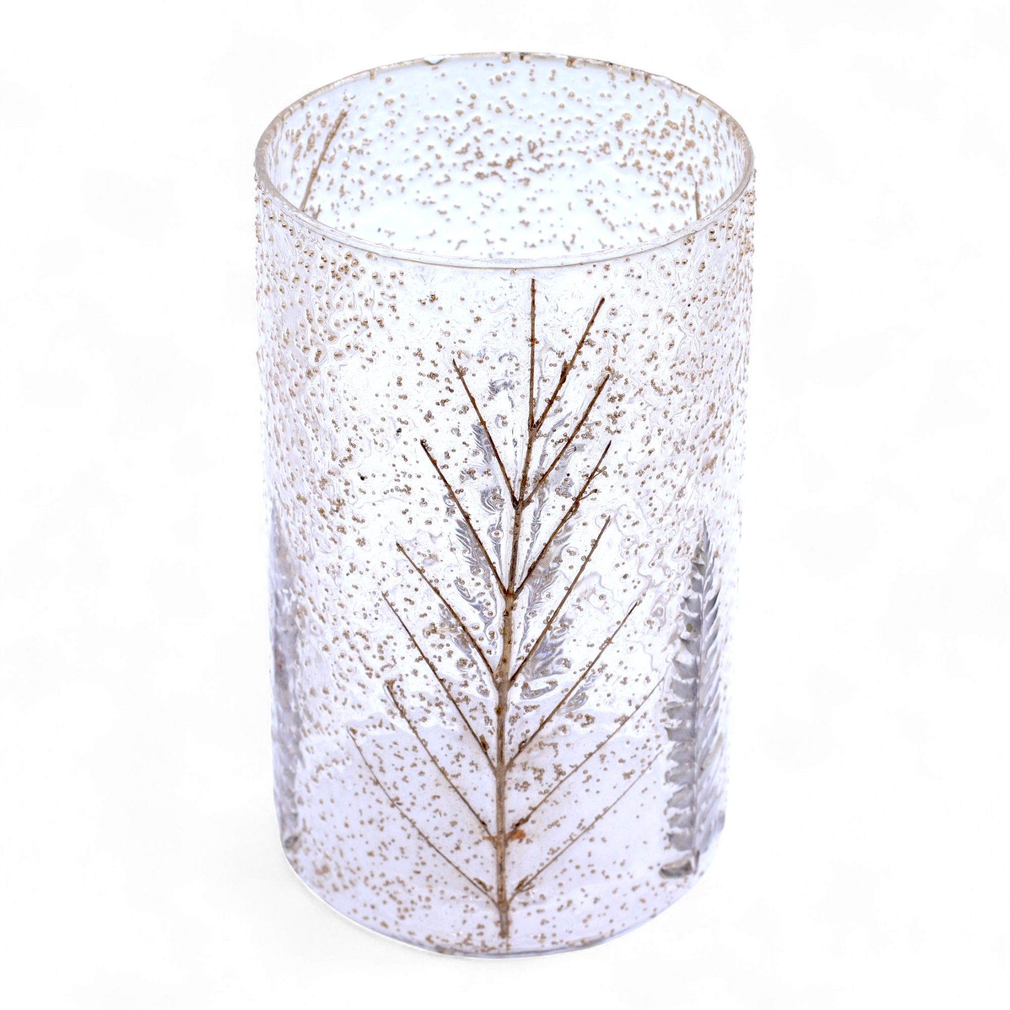 Portavelas de Vidrio floral natural - Jarrón alto - pino (19x11cm) - Imagen 8