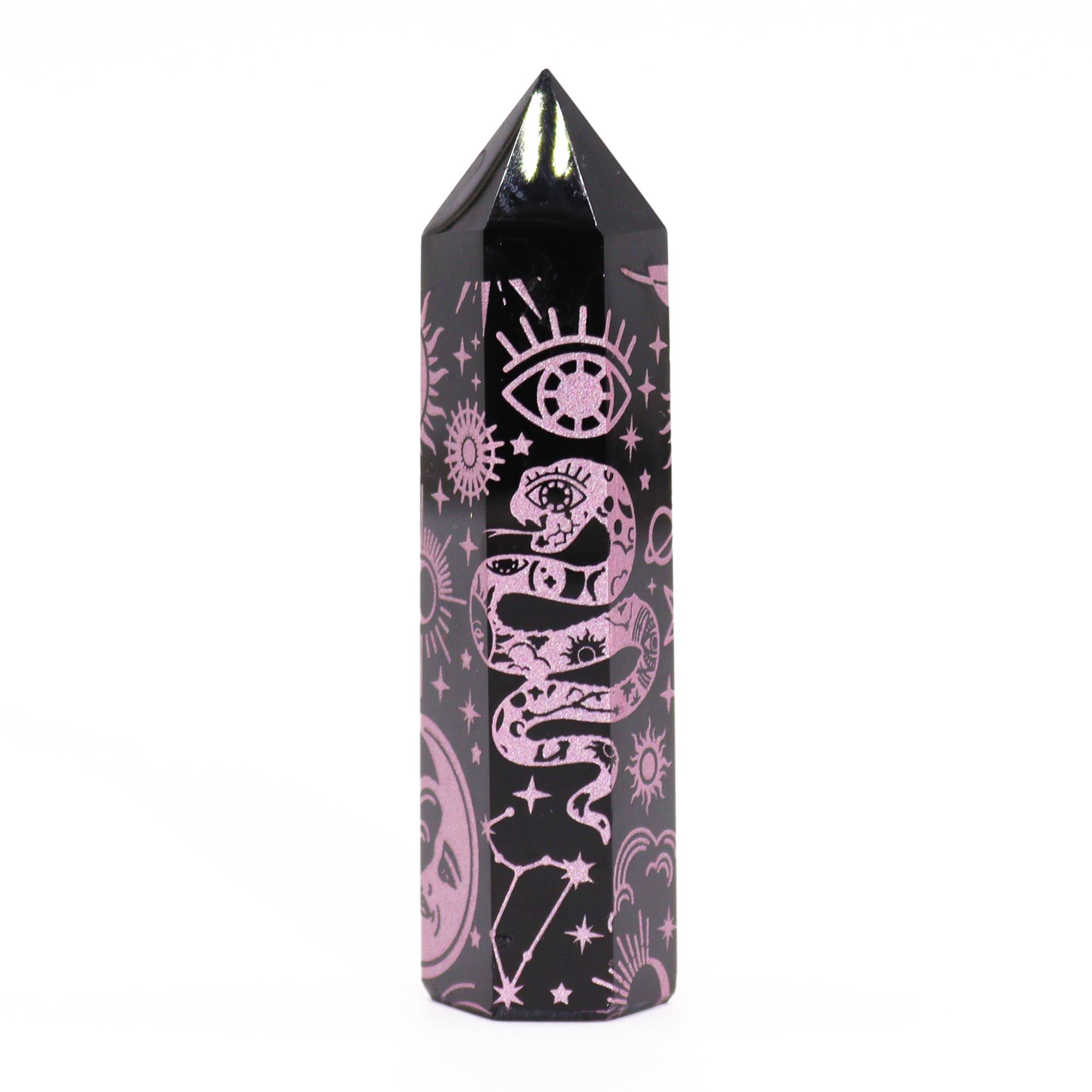 Puntas de Obsidiana Negra (aprox 60-70 gm 9cm) - Historia Mística- Rosa - Imagen 7