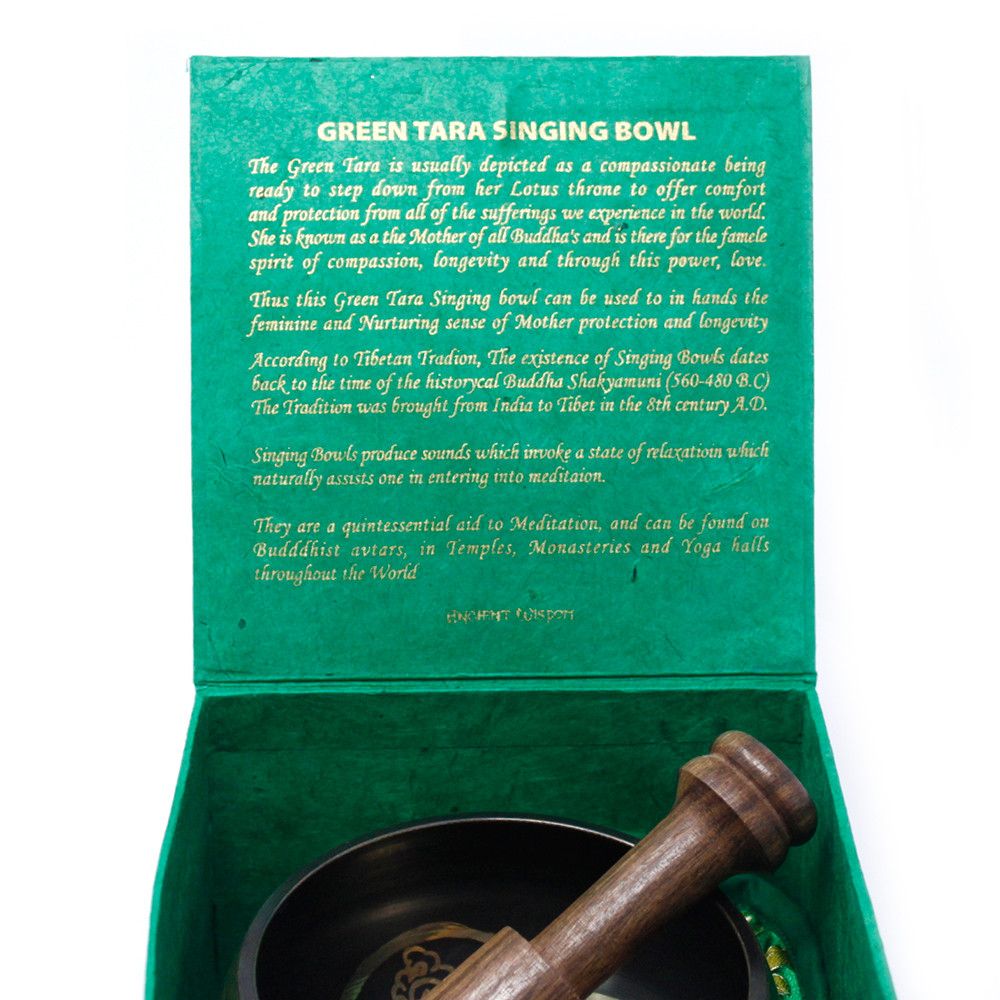 Cuenco tibetano set - Tara Verde 10cm (min 400gm) - Imagen 3