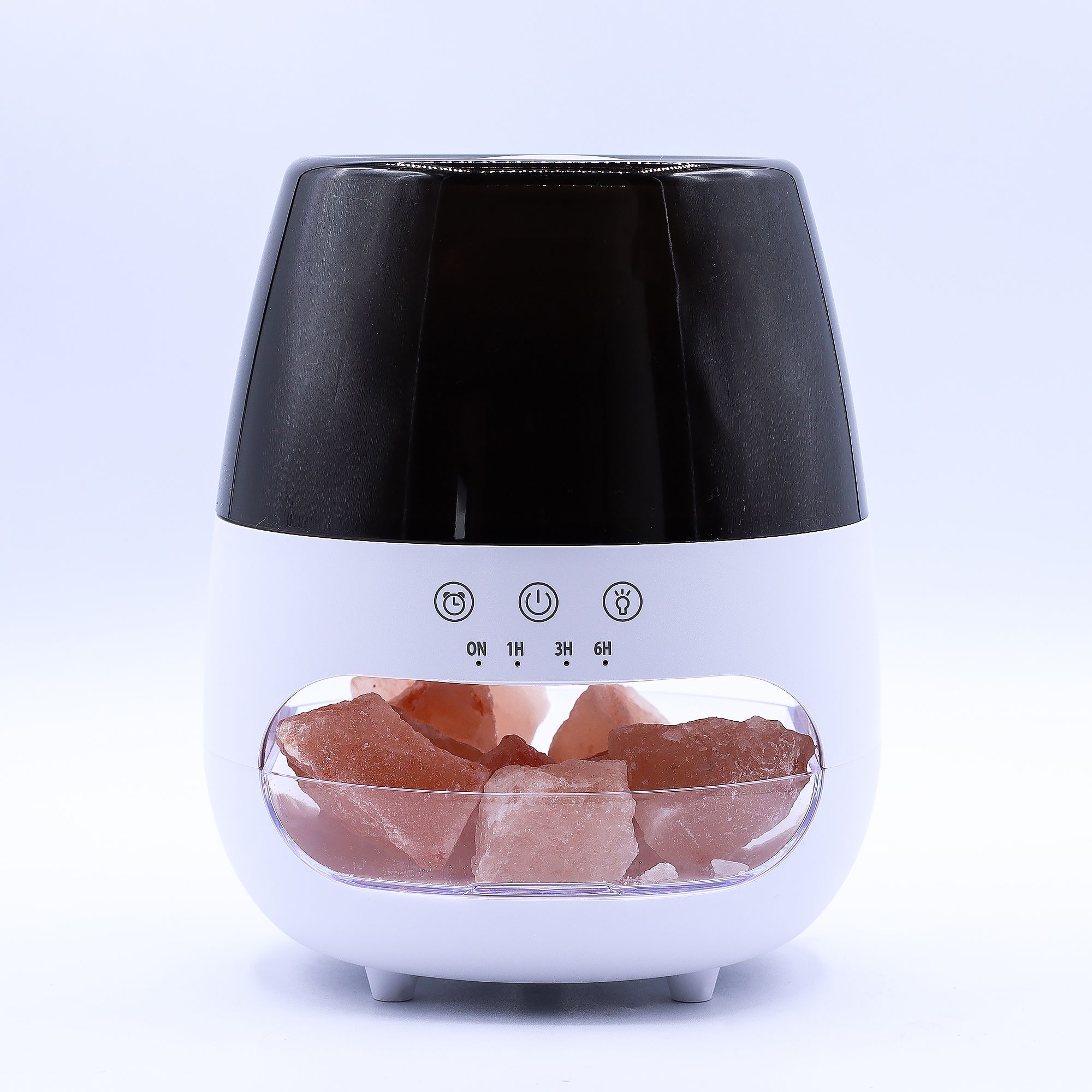 Difusor de aroma con efecto de llama de piedra de sal - USB blanco - Cambio de color y temporizador - Imagen 4