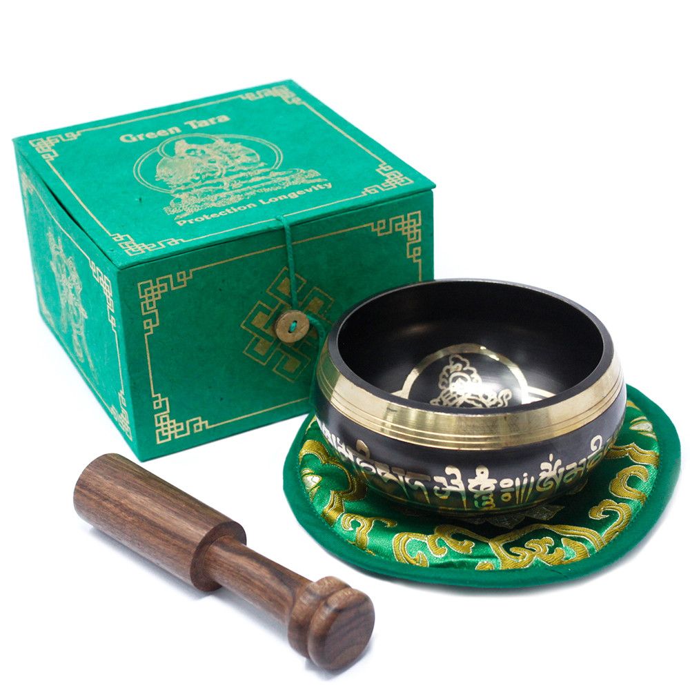 Cuenco tibetano set - Tara Verde 10cm (min 400gm) - Imagen 5