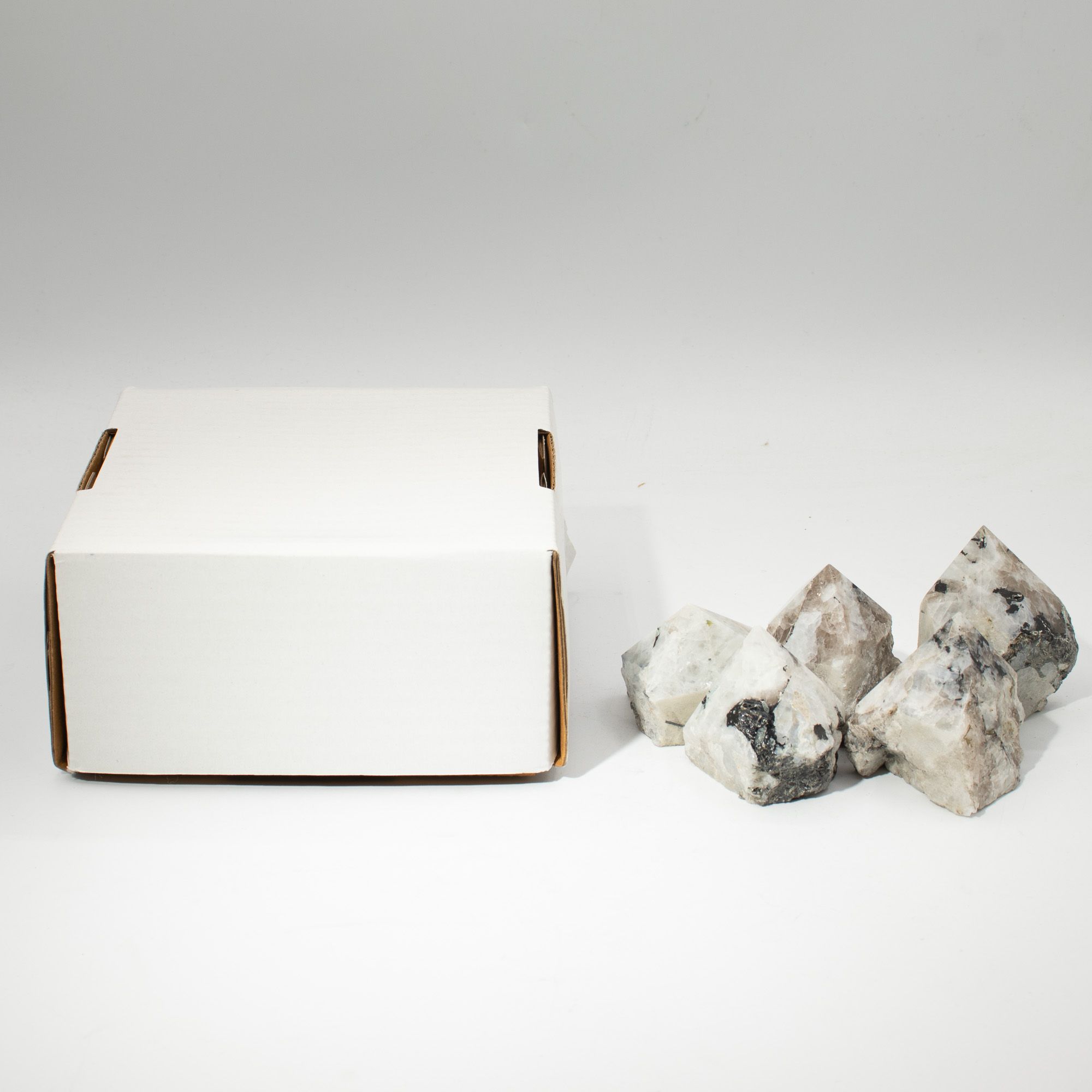 Puntas pulidas de piedra preciosa - Moonstone arcoíris (aproximadamente 5-6 piezas) - Imagen 5
