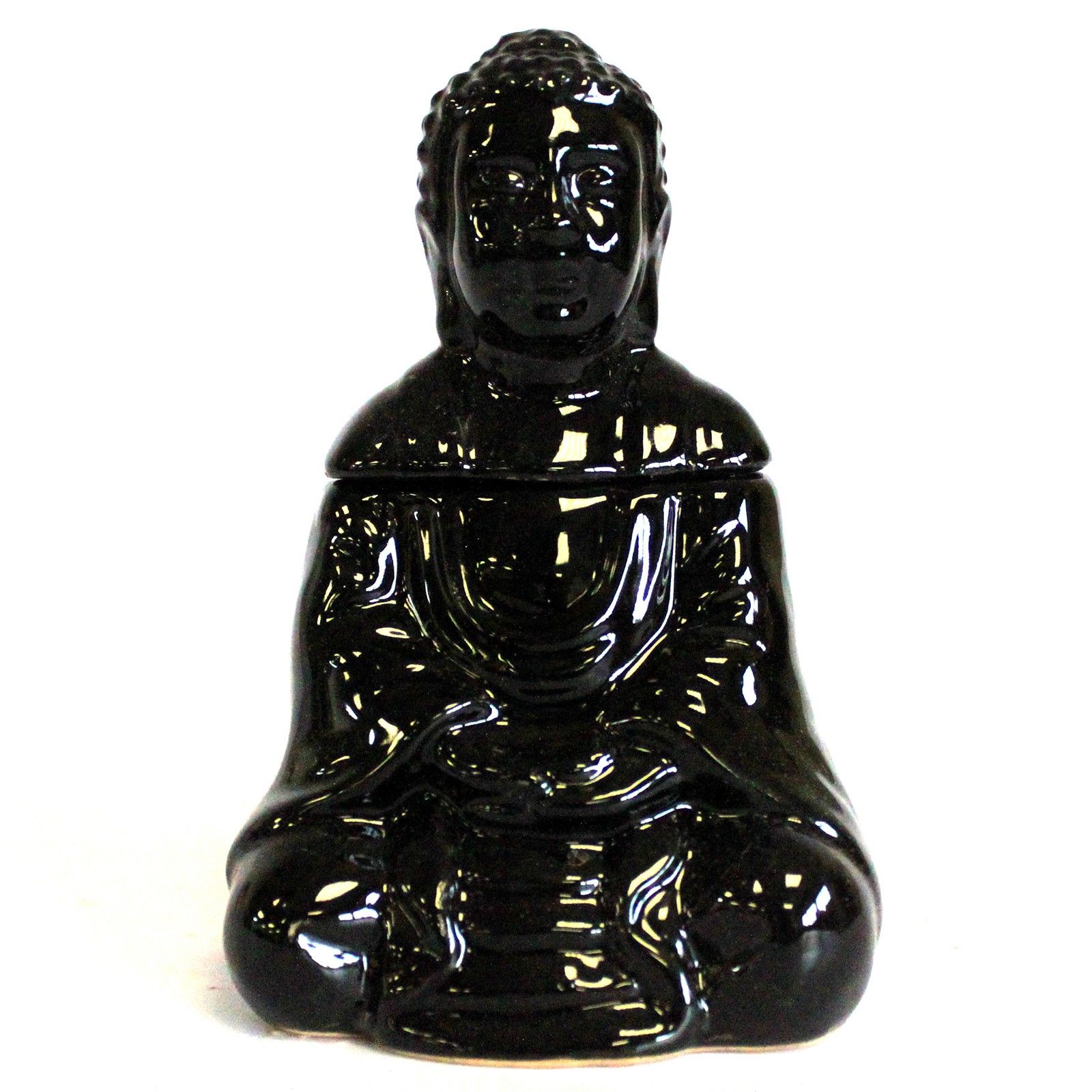 Quemador aceite Buda sentado - negro - Imagen 2
