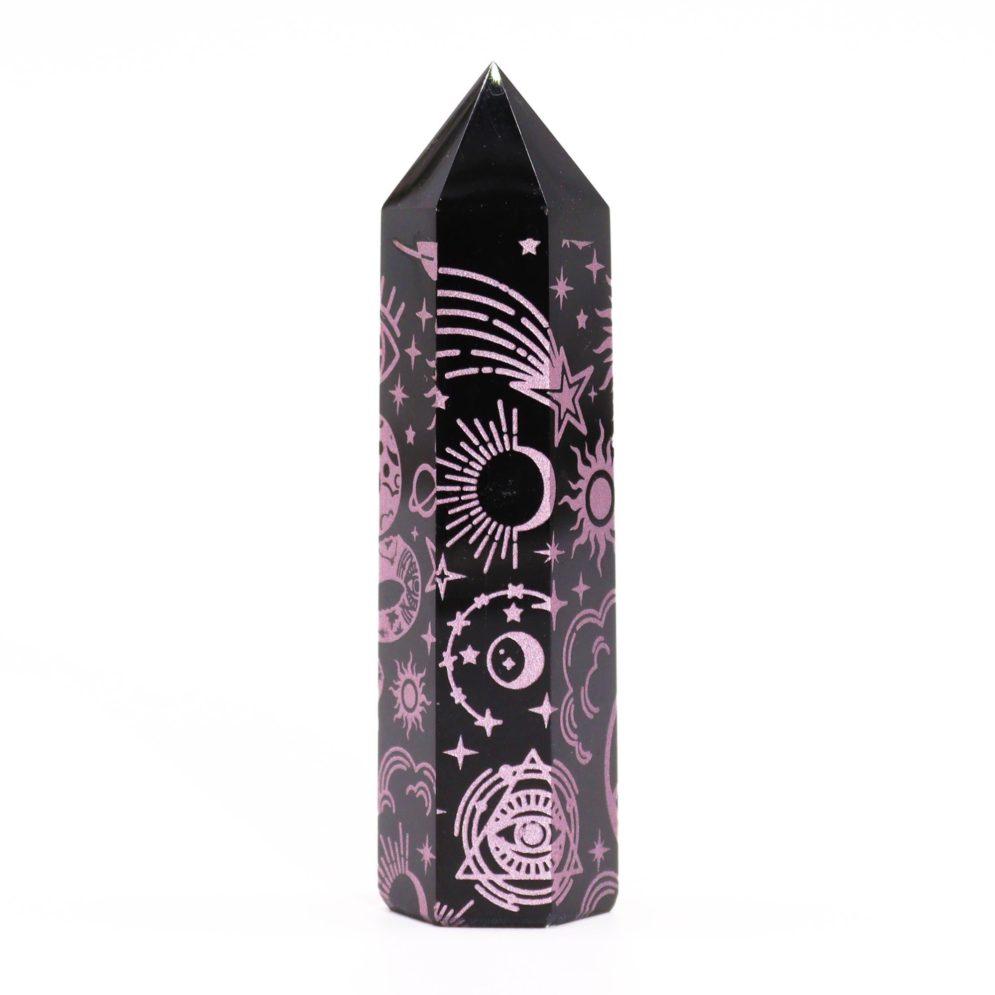 Puntas de Obsidiana Negra (aprox 60-70 gm 9cm) - Historia Mística- Rosa - Imagen 5