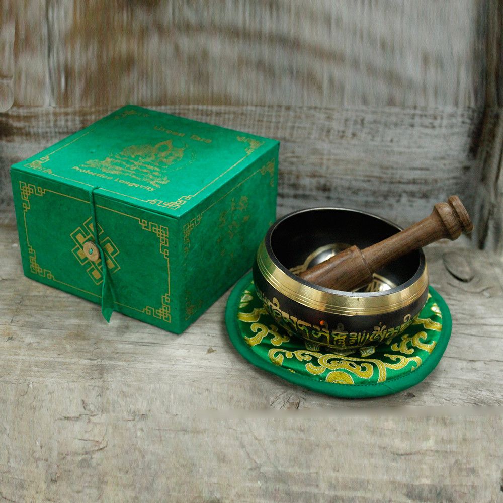 Cuenco tibetano set - Tara Verde 10cm (min 400gm) - Imagen 9