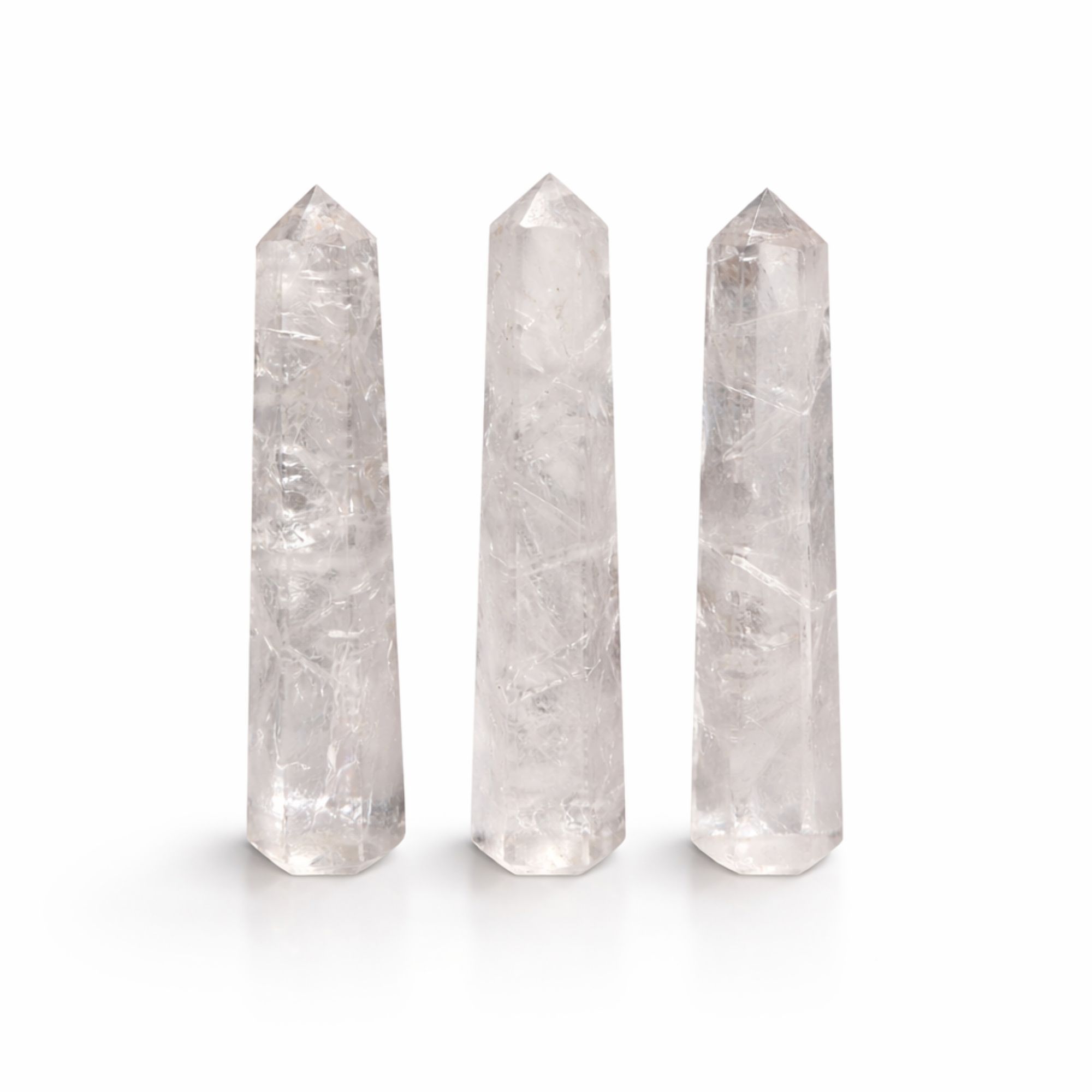 Punta de obelisco de seis caras de piedra preciosa aprox. 11 cm - Cuarzo claro - Imagen 5