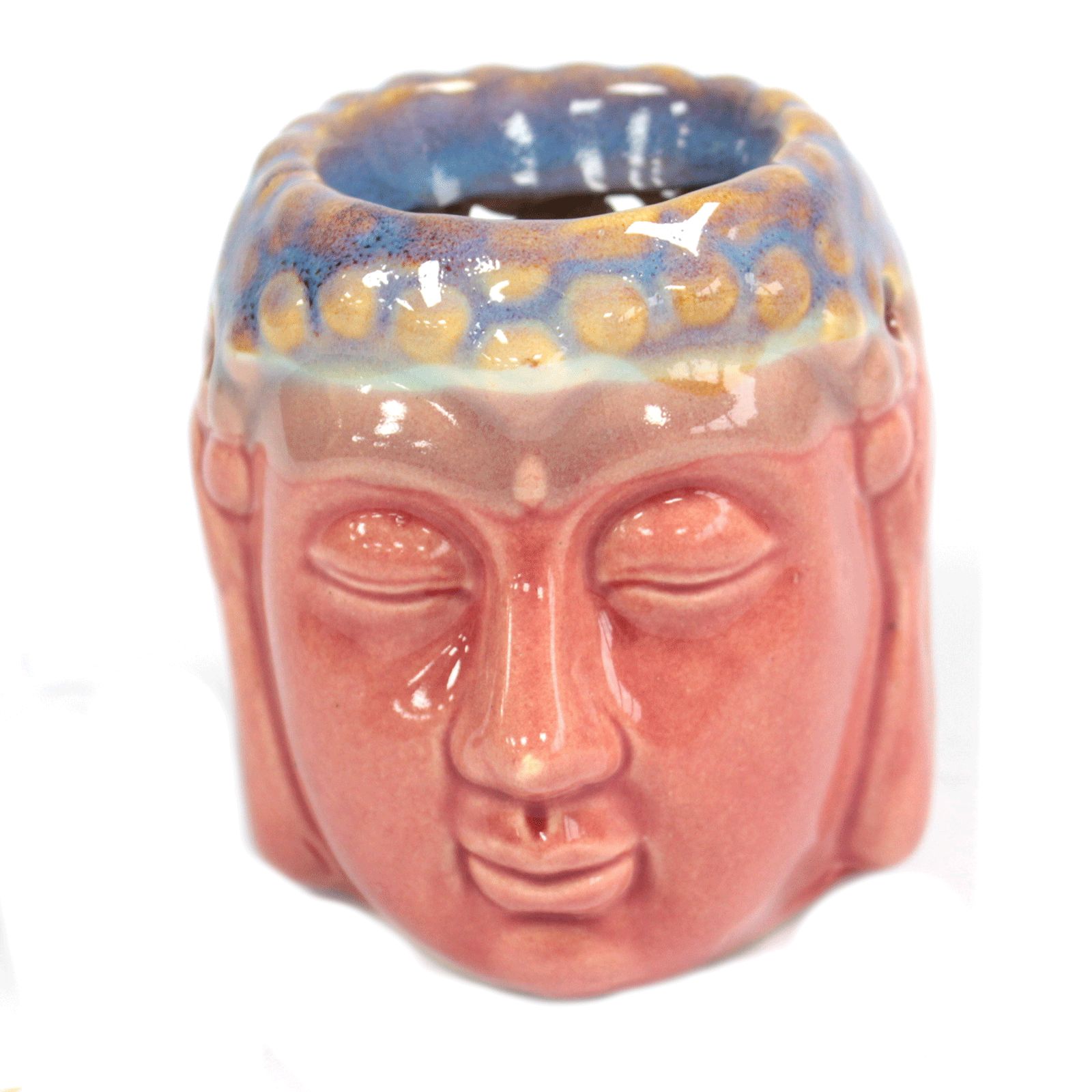 Quemador aceite Buda cara- Rosa y azul - Imagen 3