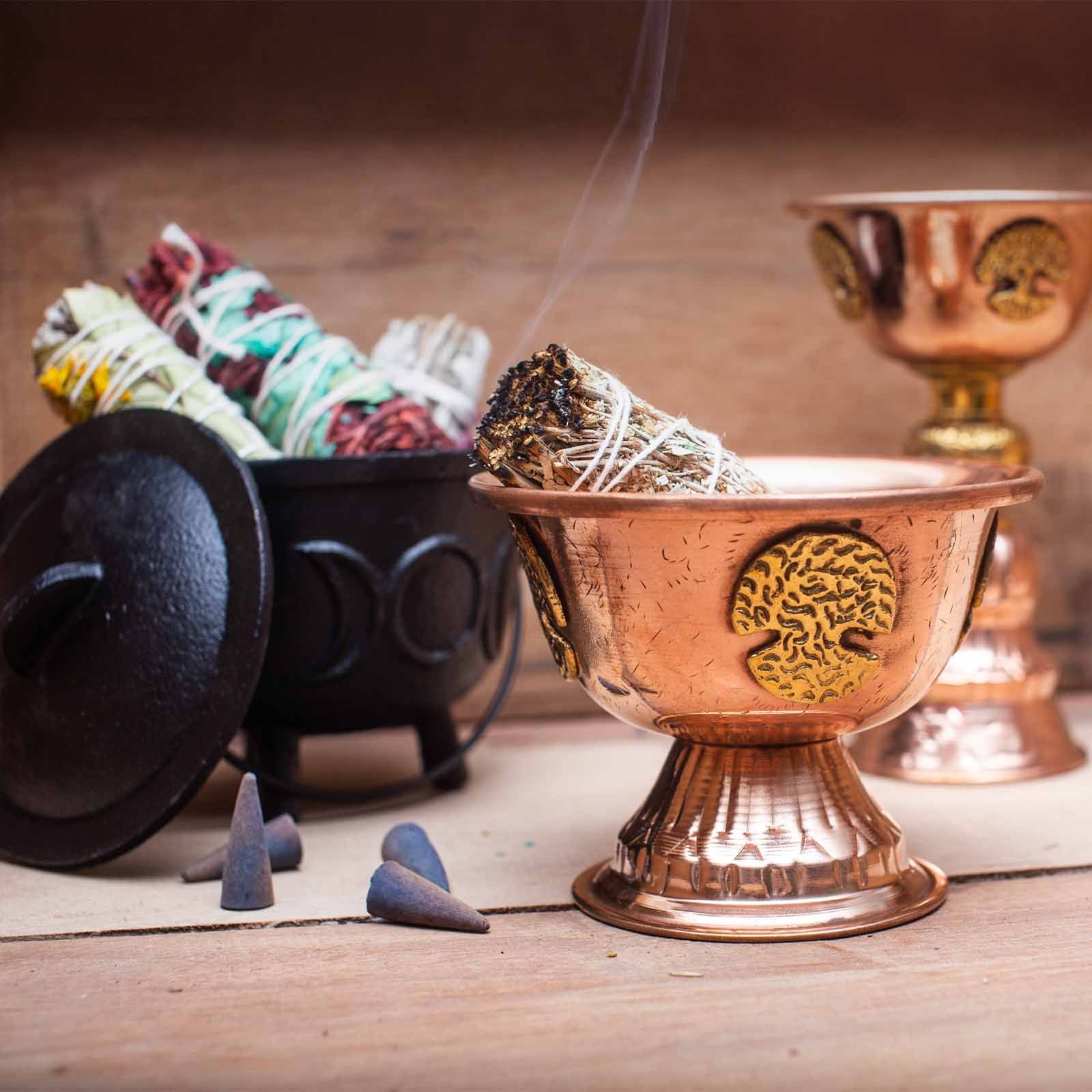 Copa Ritual de Cobre con Árbol de la Vida 10x15cm - Imagen 2