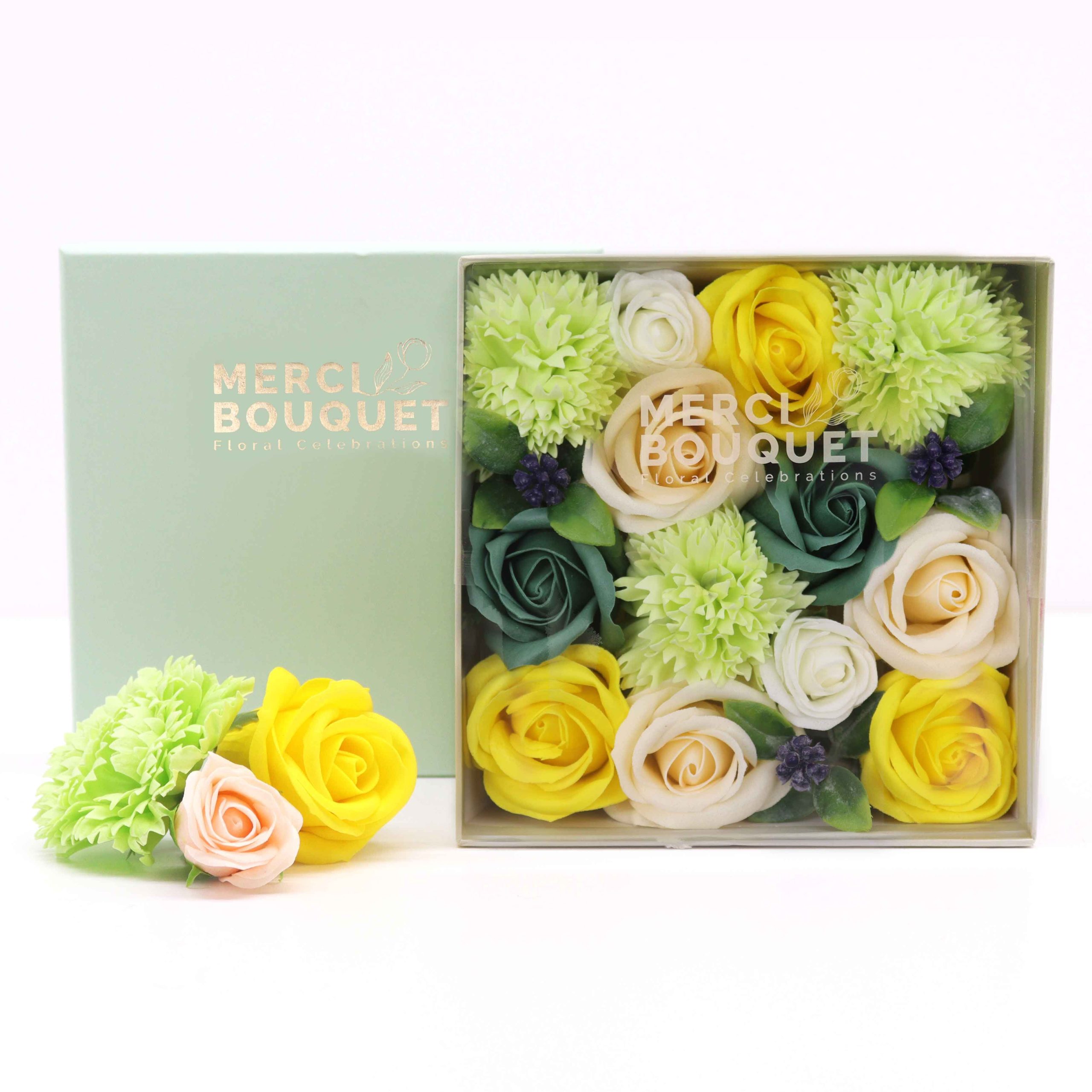 Caja Cuadrada - Celebraciones de Primavera - Amarillo y Verdes - Imagen 3