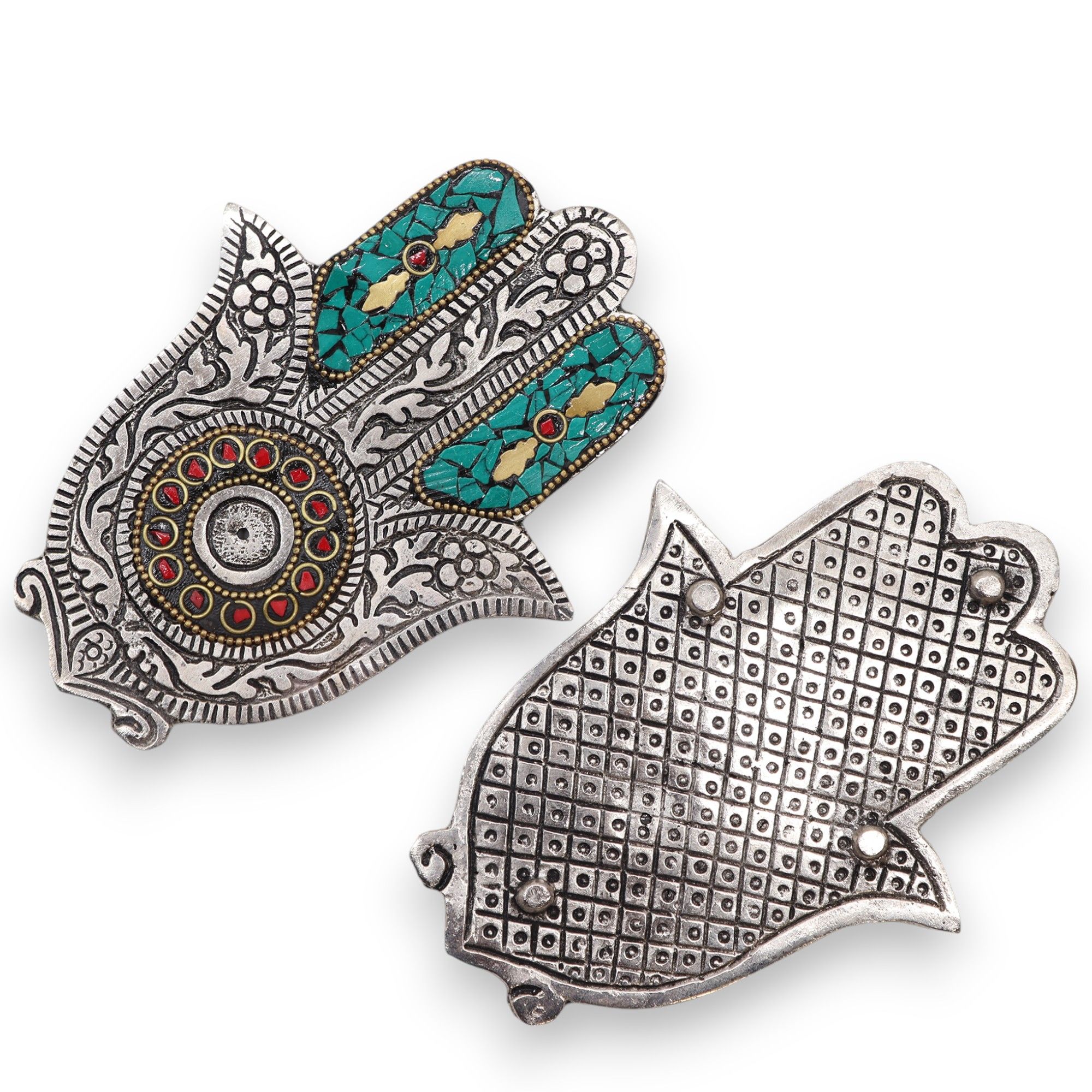 Porta-incienso Hamsa Verde Pequeño 13x5.5cm - Imagen 2