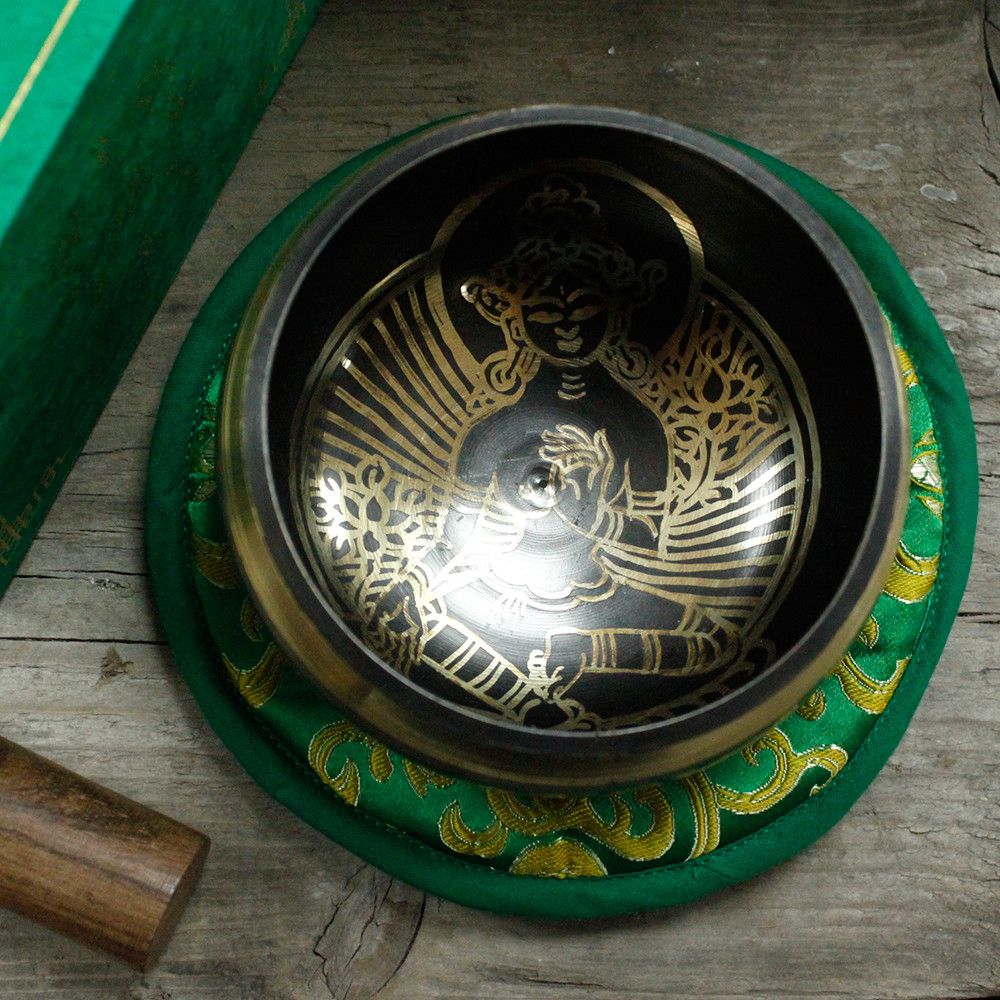 Cuenco tibetano set - Tara Verde 10cm (min 400gm) - Imagen 8
