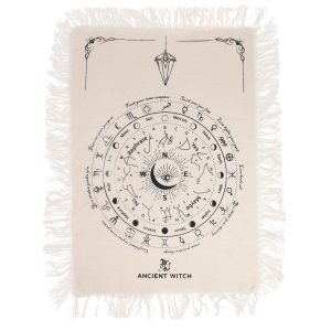 Tela de adivinación con péndulo de bruja antigua - Ojo que todo lo ve - Natural y negro
