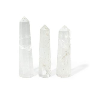 Punta de obelisco de seis caras de piedra preciosa aprox. 11 cm - Cuarzo claro