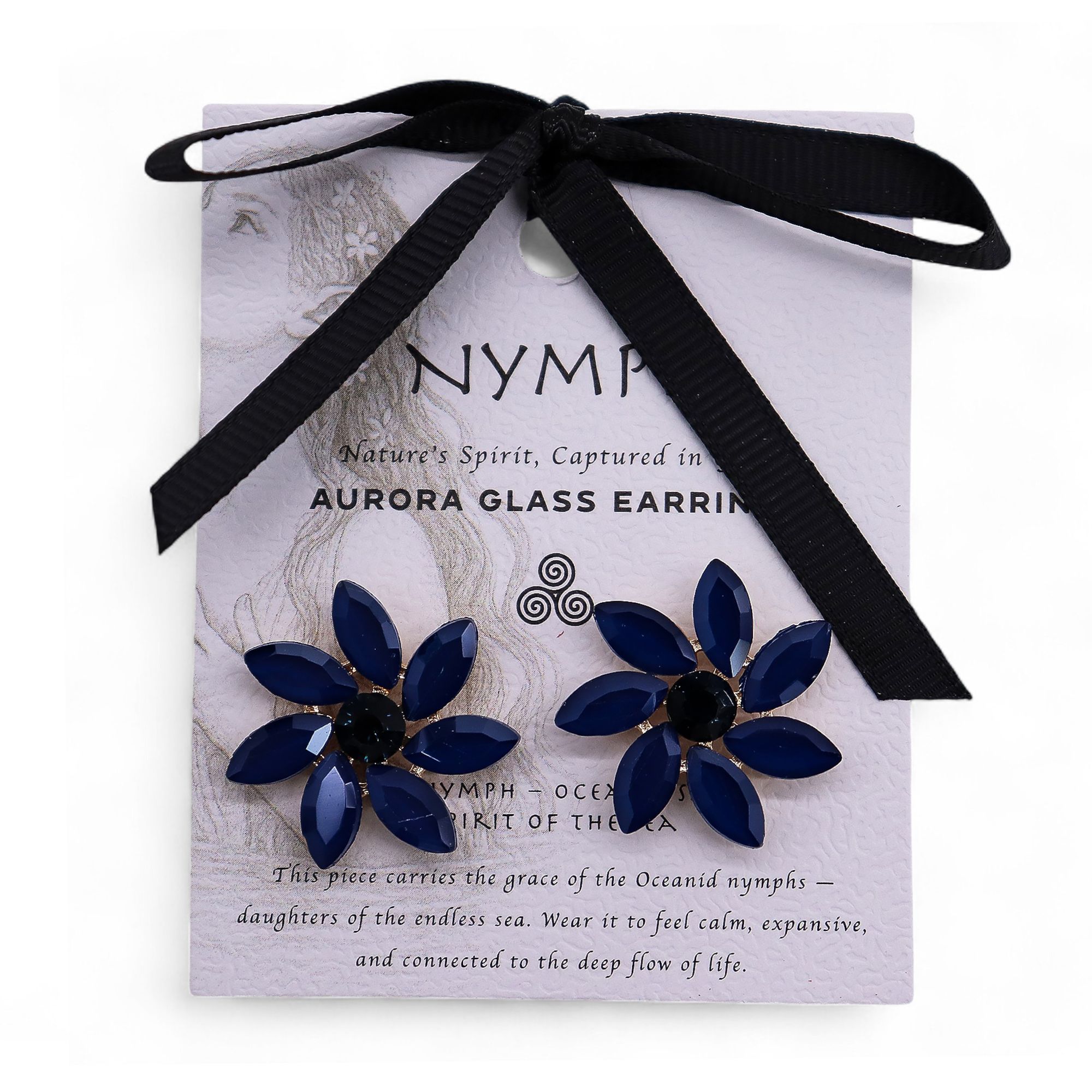 Pendientes de Cristal Vintage - Flores - Azul - Imagen 4