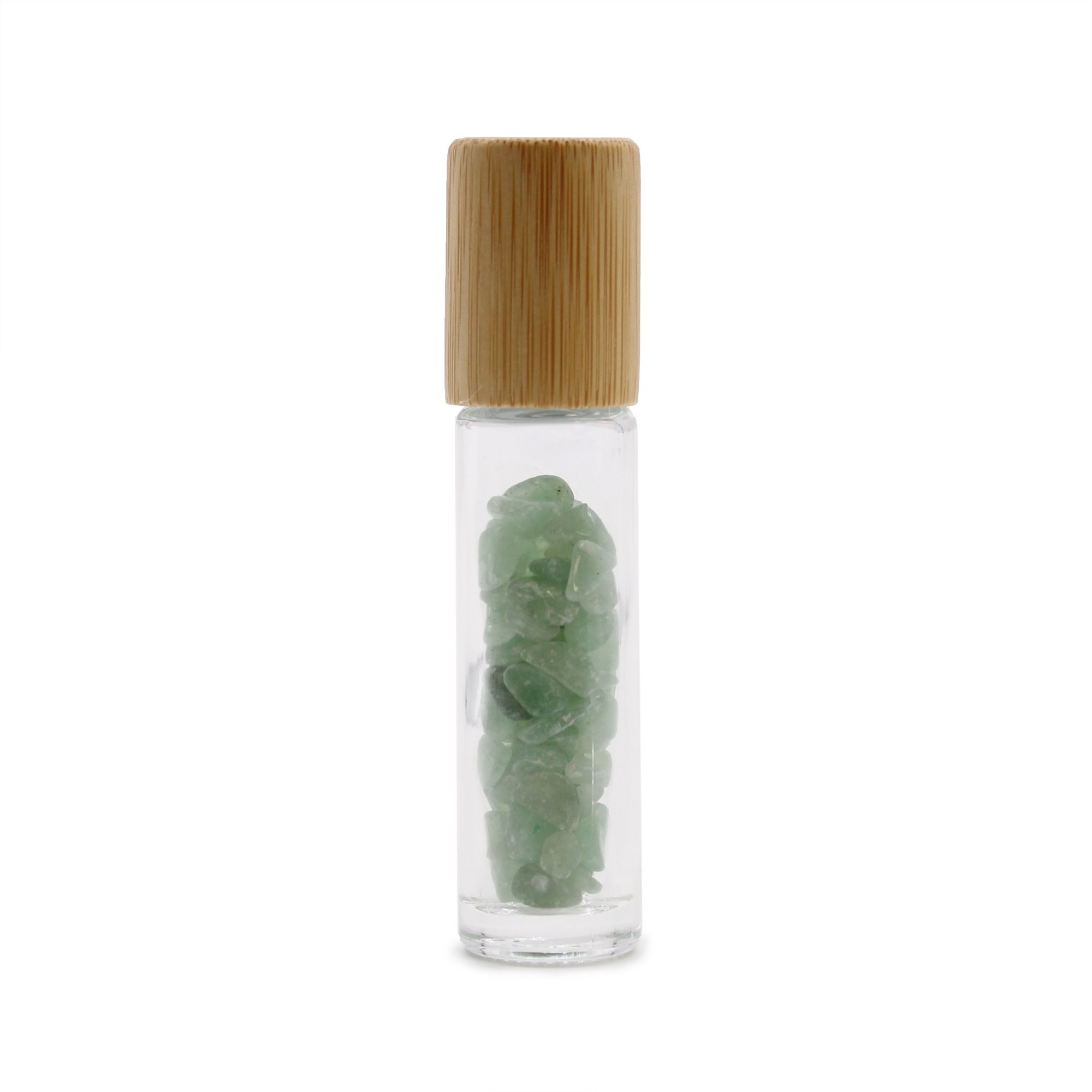 Botella de rodillo de aceite esencial de piedras preciosas - Aventurina - Tapa de madera - Imagen 2