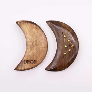 Quemador de incienso con signos del zodíaco de latón grabado - Luna