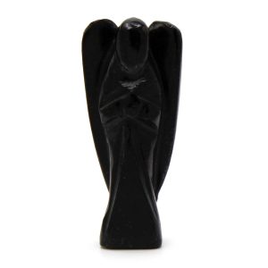 Ángel de piedra preciosa tallada a mano - ágata negra